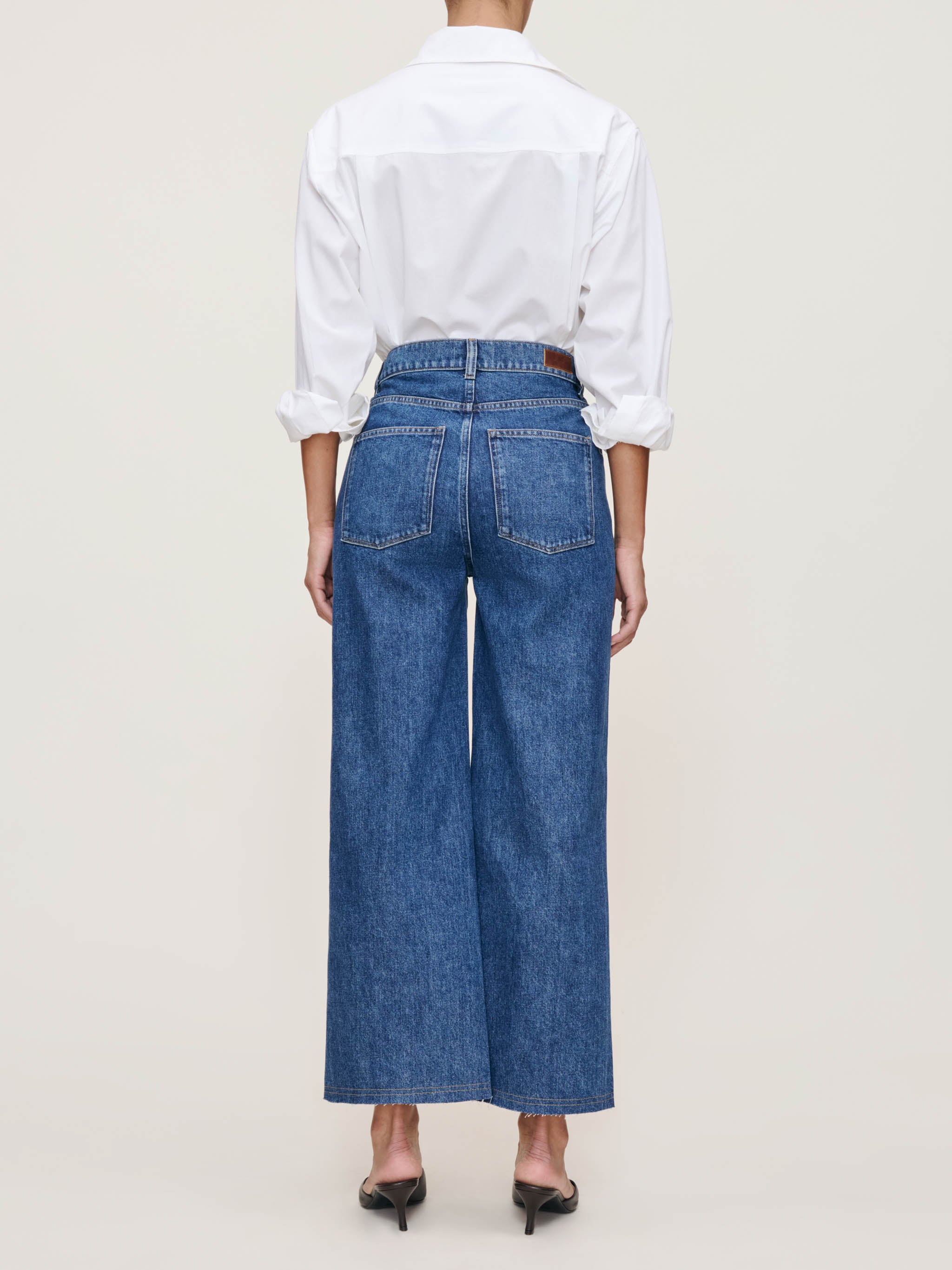 Hepburn Wide Leg High Rise Ankle Jeans | North Beach