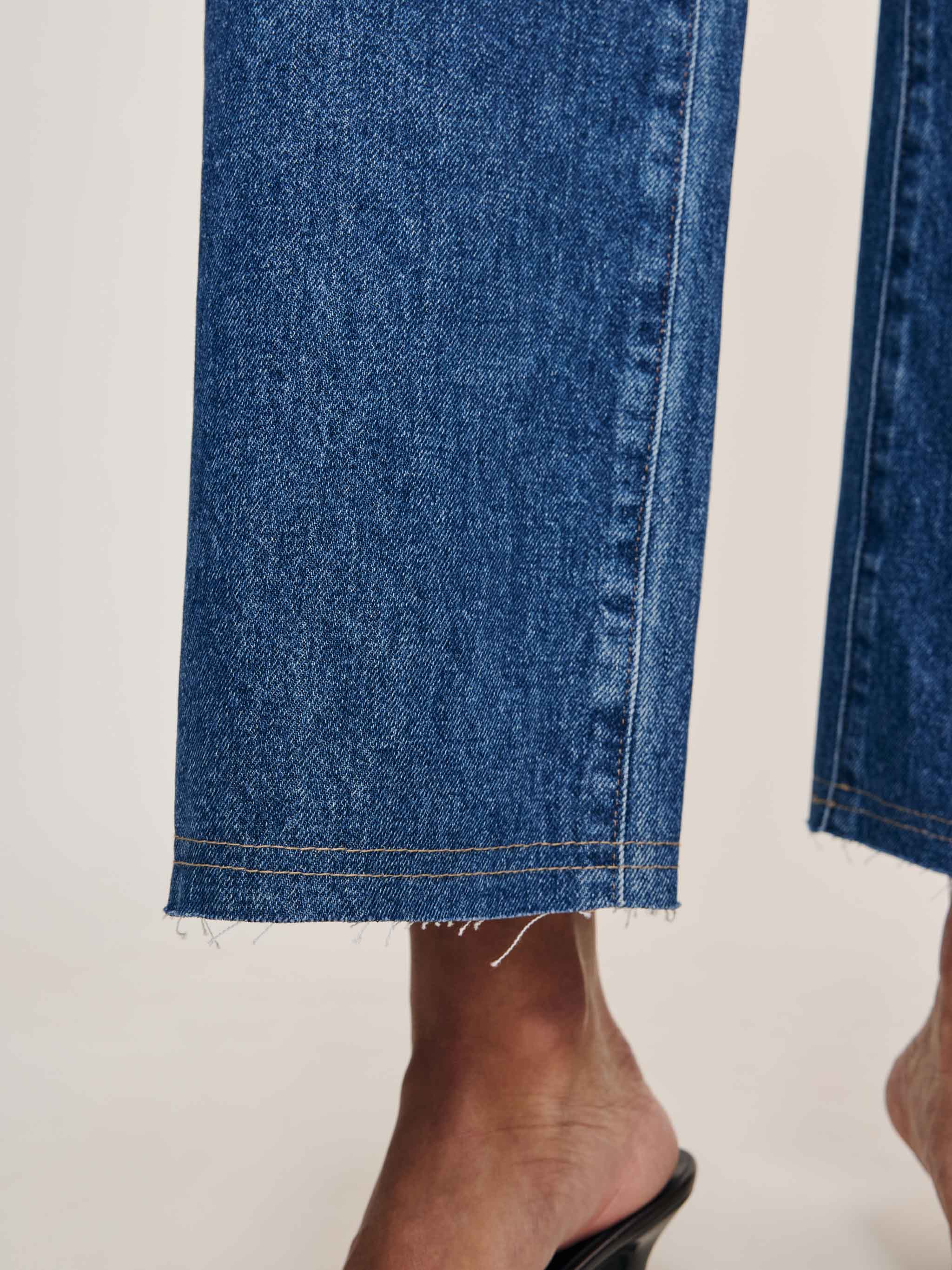 Hepburn Wide Leg High Rise Ankle Jeans | North Beach