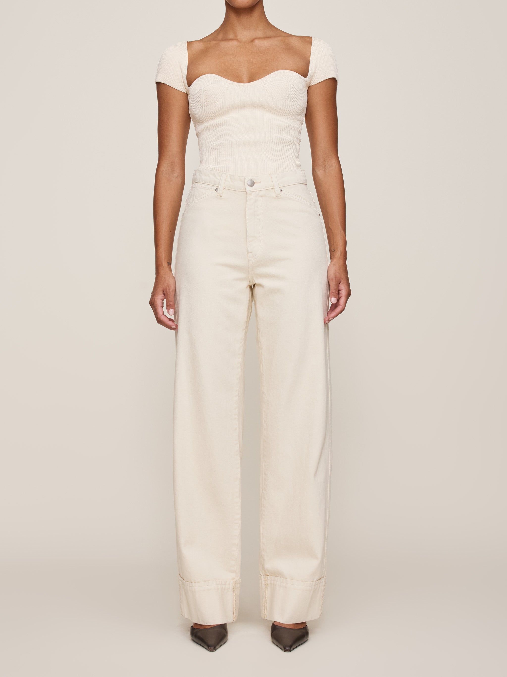 Heart Knit Top Instasculpt™ Rib | Ivory