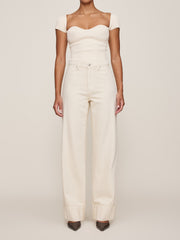 Heart Knit Top Instasculpt™ Rib | Ivory | DL1961 Premium Denim