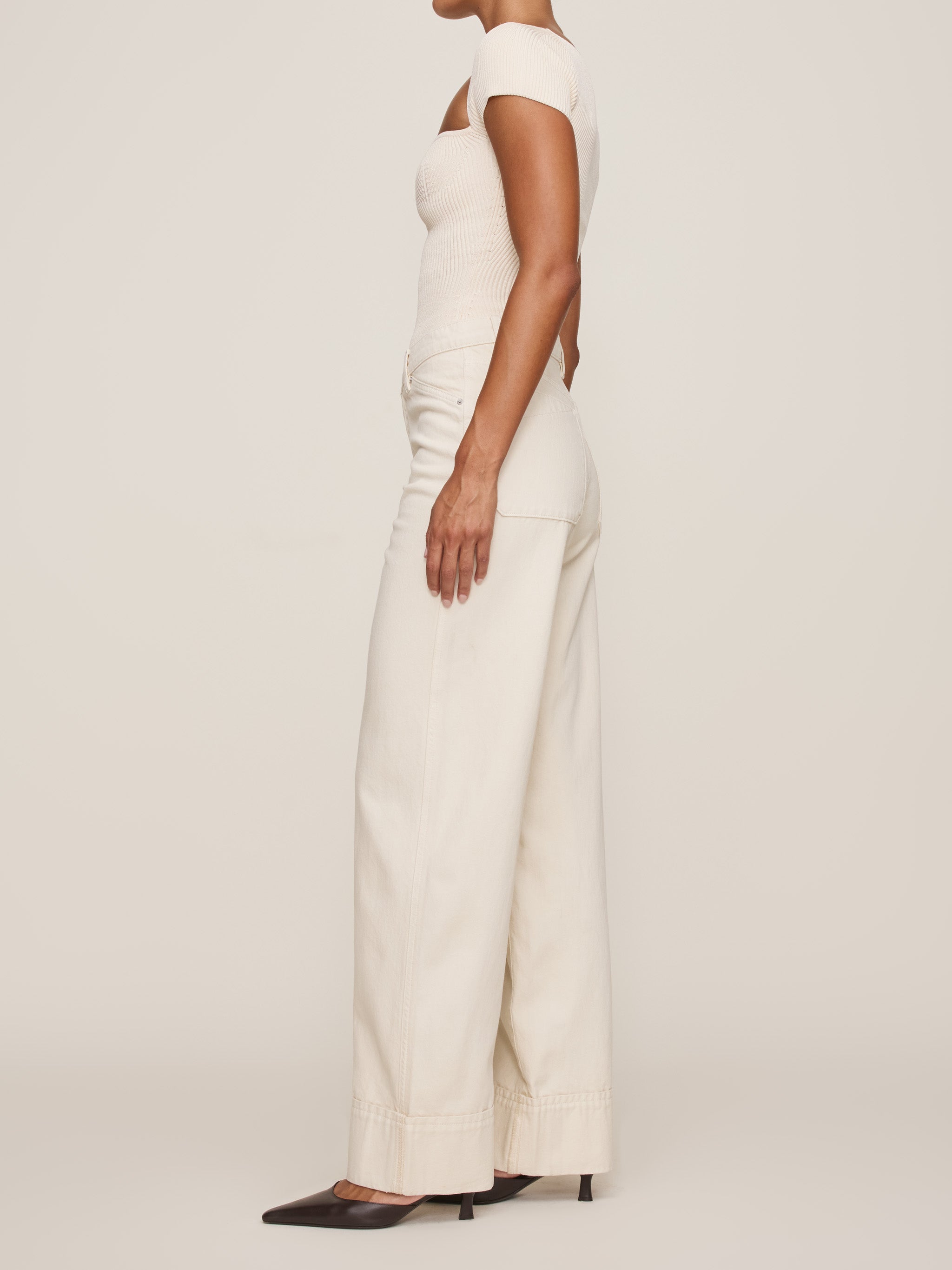 Heart Knit Top Instasculpt™ Rib | Ivory