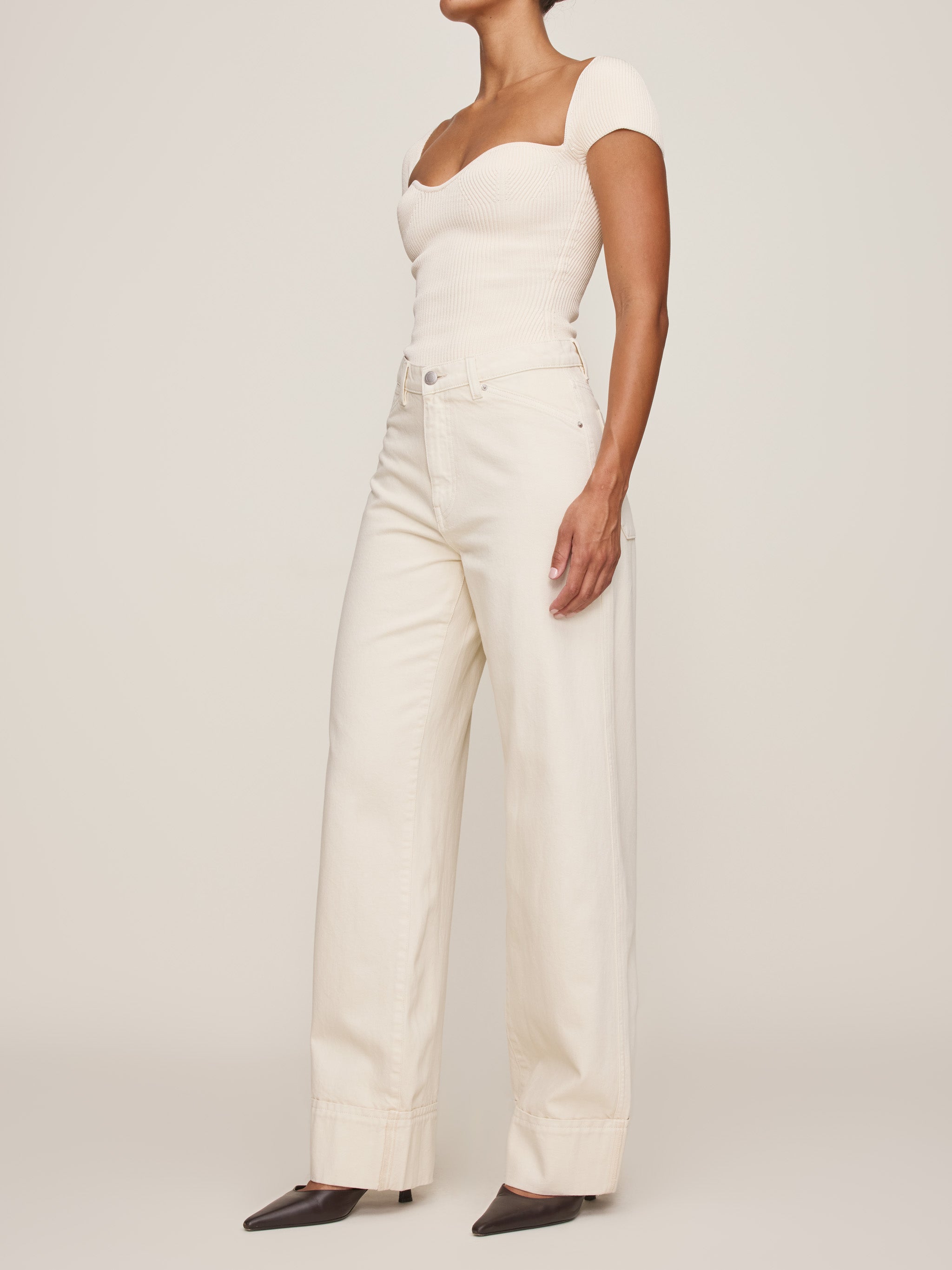 Heart Knit Top Instasculpt™ Rib | Ivory