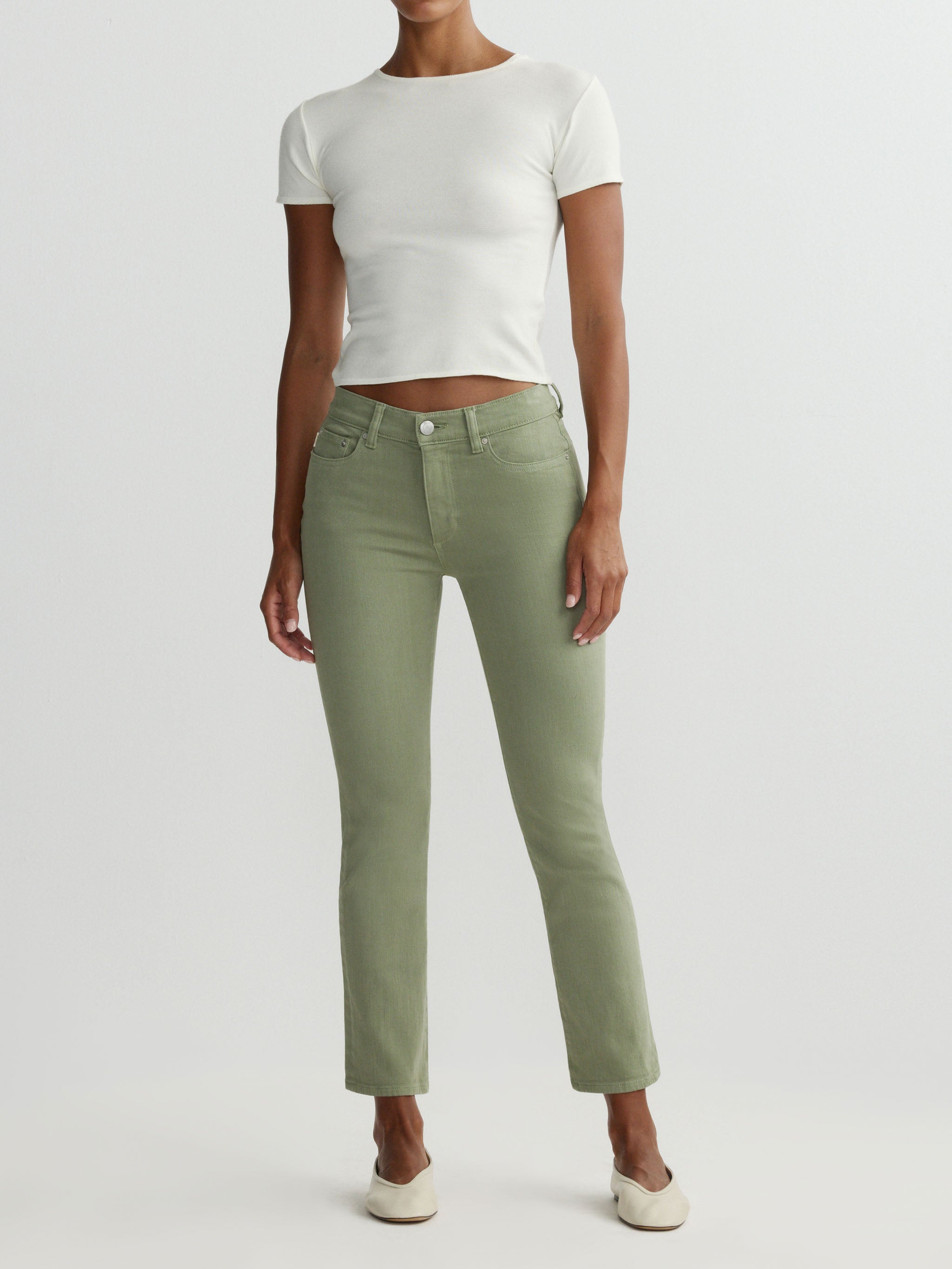 Mara Straight Mid Rise Instasculpt™ Ankle Jeans | Supergreens