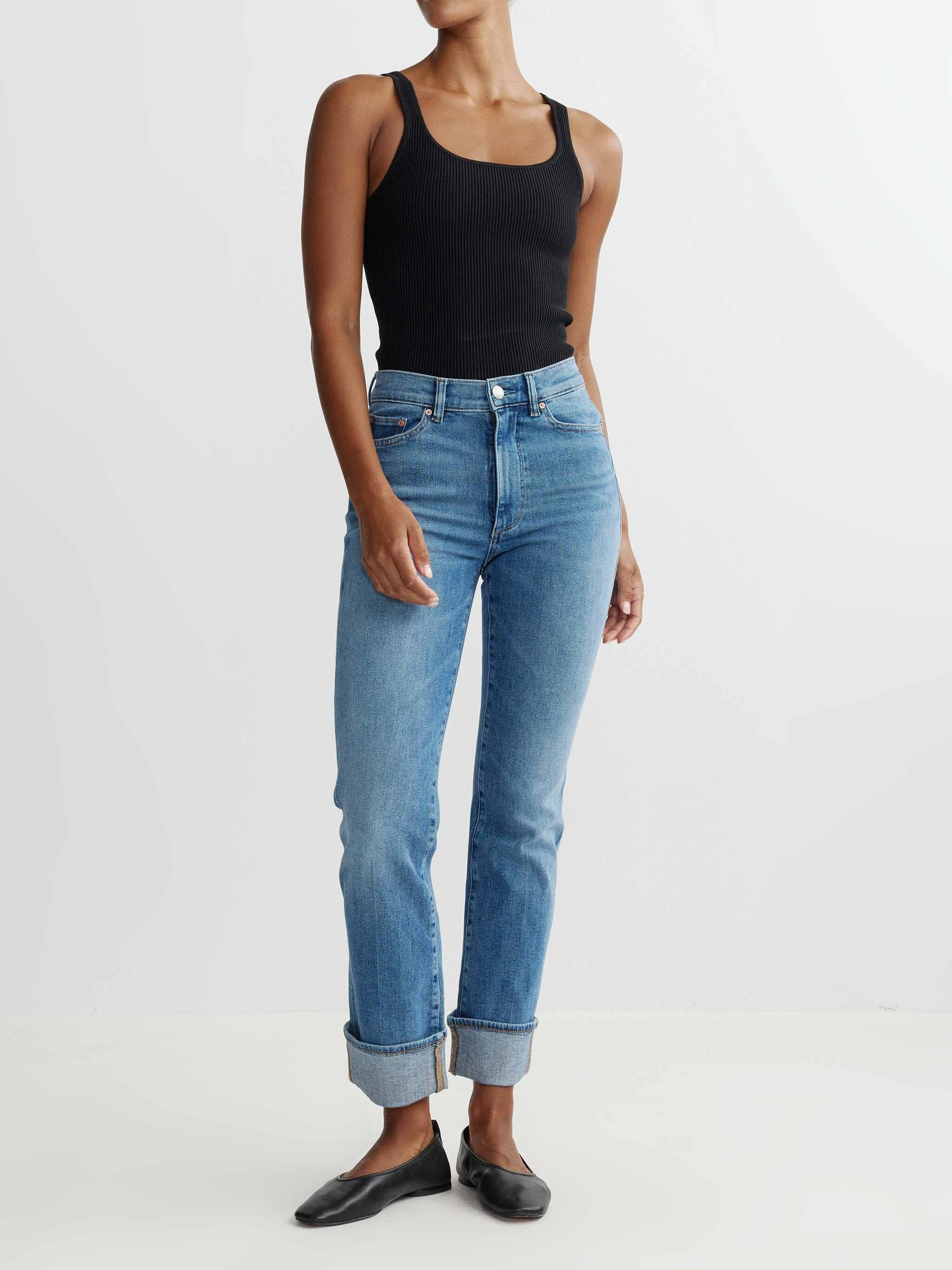 Scoop Neck Tank Instasculpt™ Rib | Black