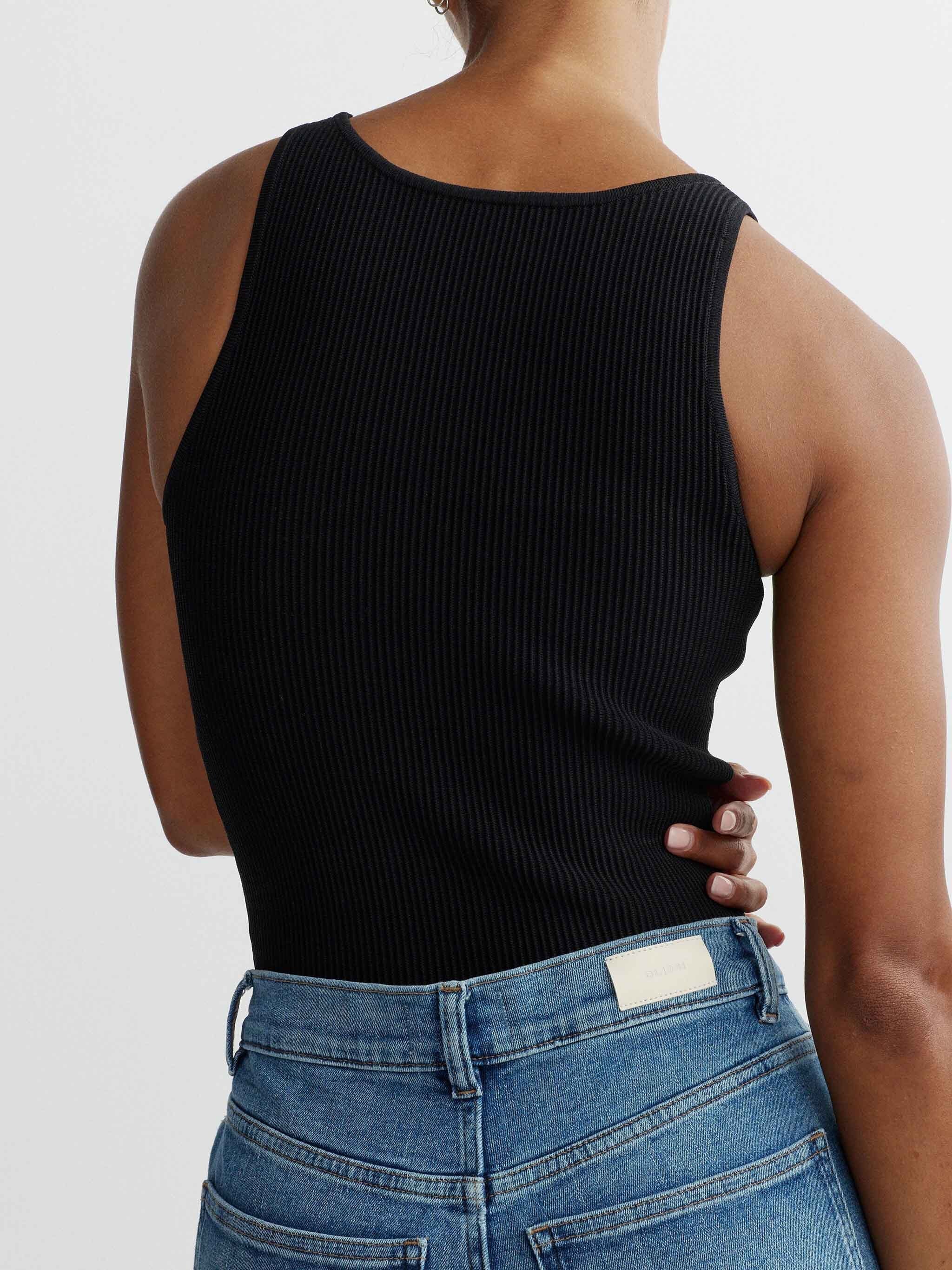 Scoop Neck Tank Instasculpt™ Rib | Black