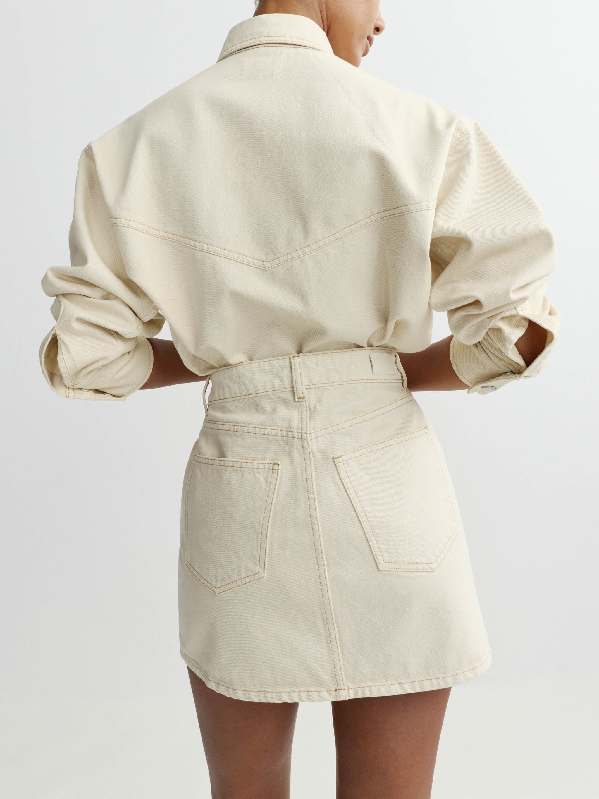 Alma Skirt Mini | Ecru