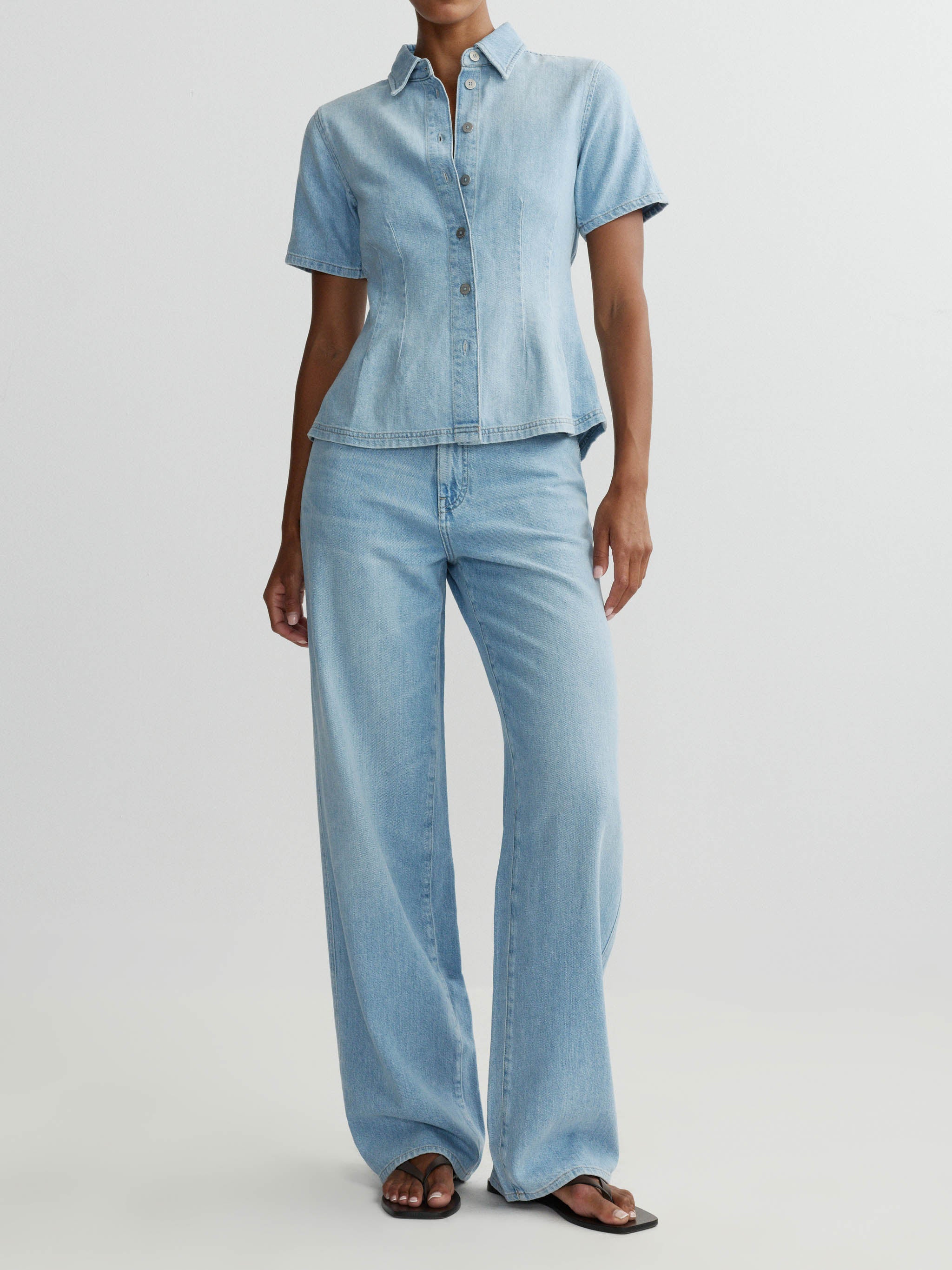 Joice Shirt Short Sleeve | Beachfront Aura | DL1961 Premium Denim