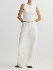 Alex Baggy Wide Leg Low Rise 32” Jeans | Eggshell Aura