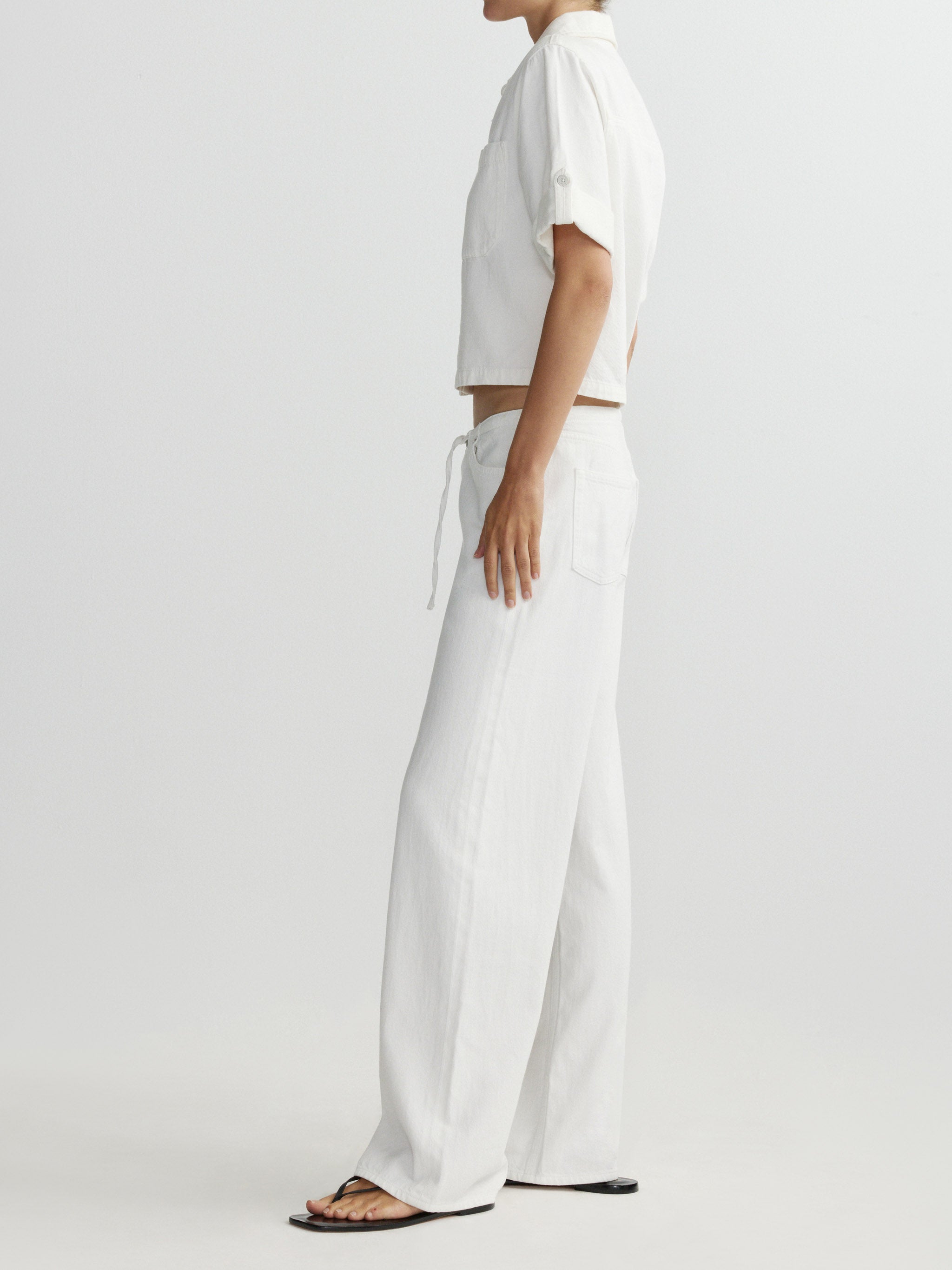 Montauk Shirt Cuffed Sleeve | White Aura
