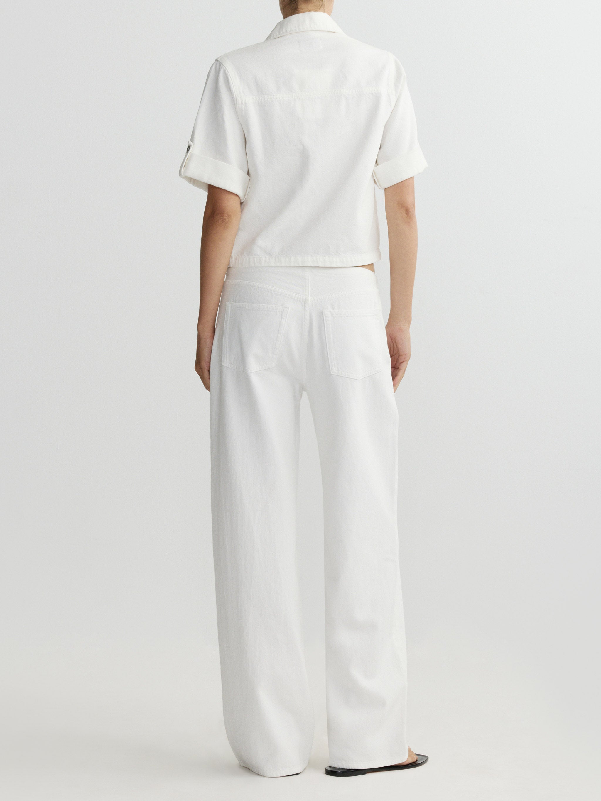 Montauk Shirt Cuffed Sleeve | White Aura
