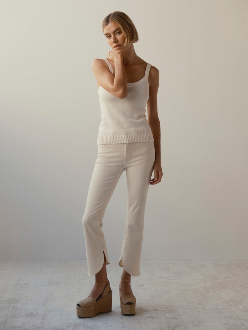 Bridget Boot High Rise Instasculpt™ Crop Jeans | Crema Scalloped