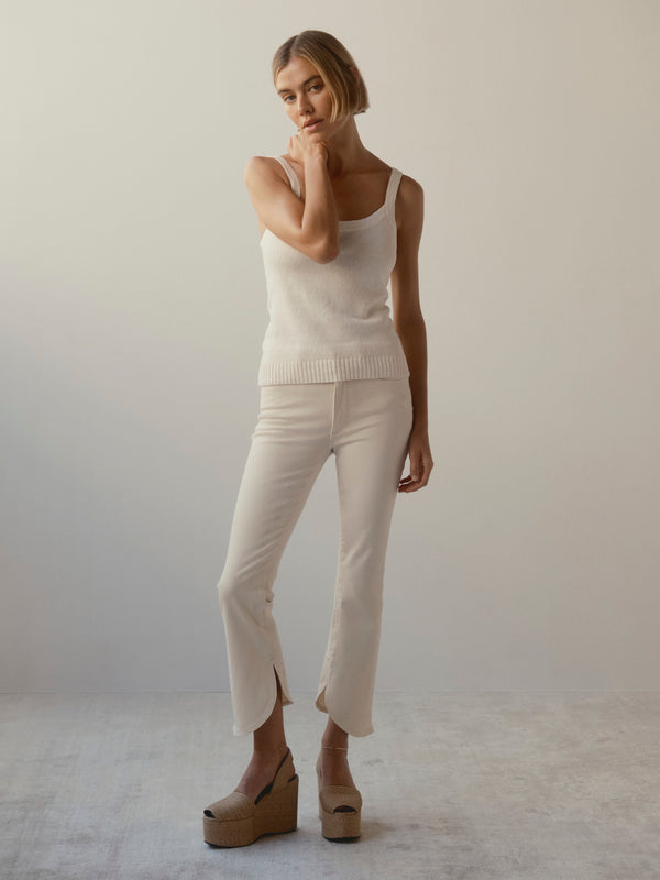 Bridget Boot High Rise Instasculpt™ Crop Jeans | Crema Scalloped