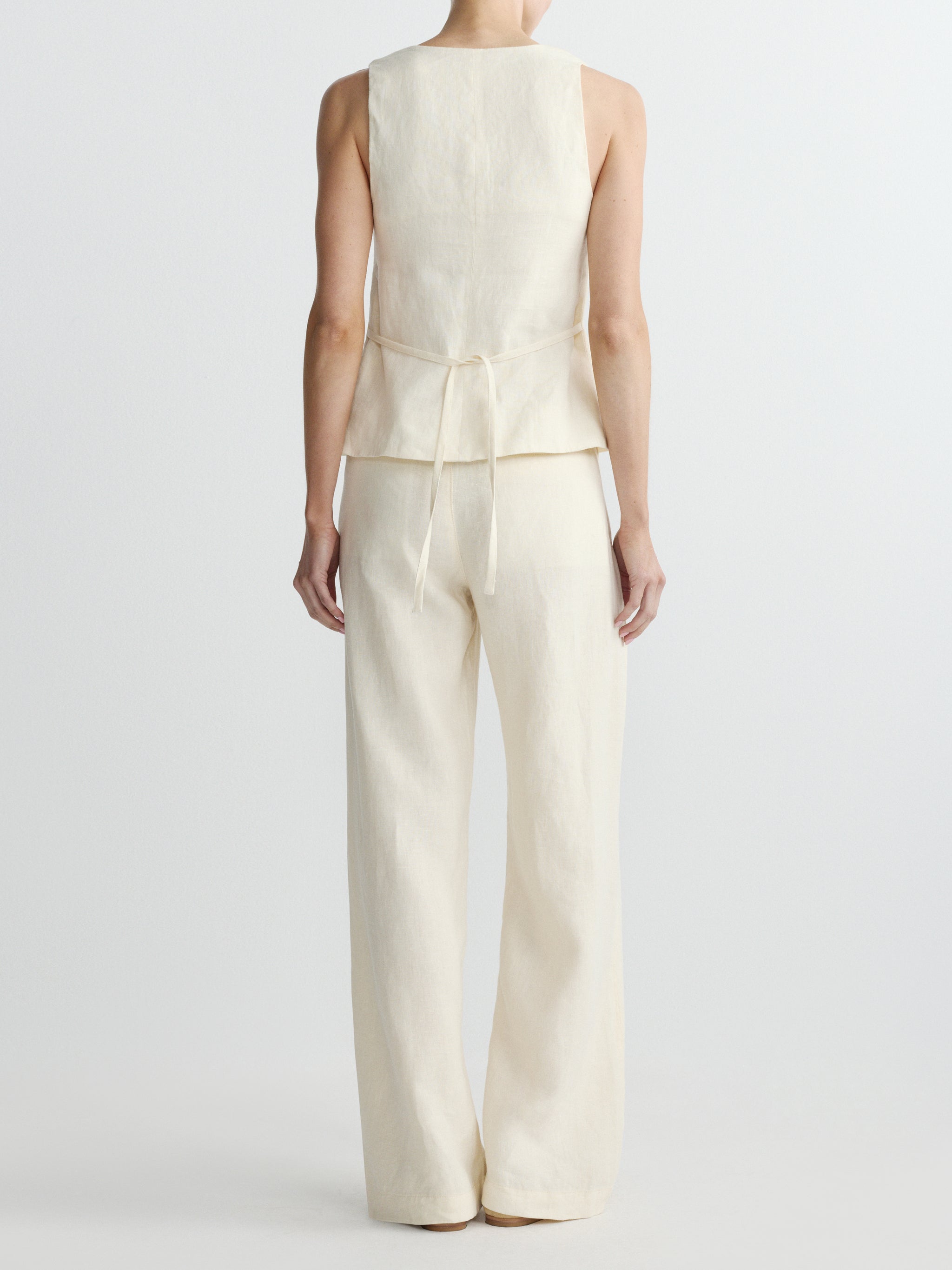 Mona Vest | Crema Linen