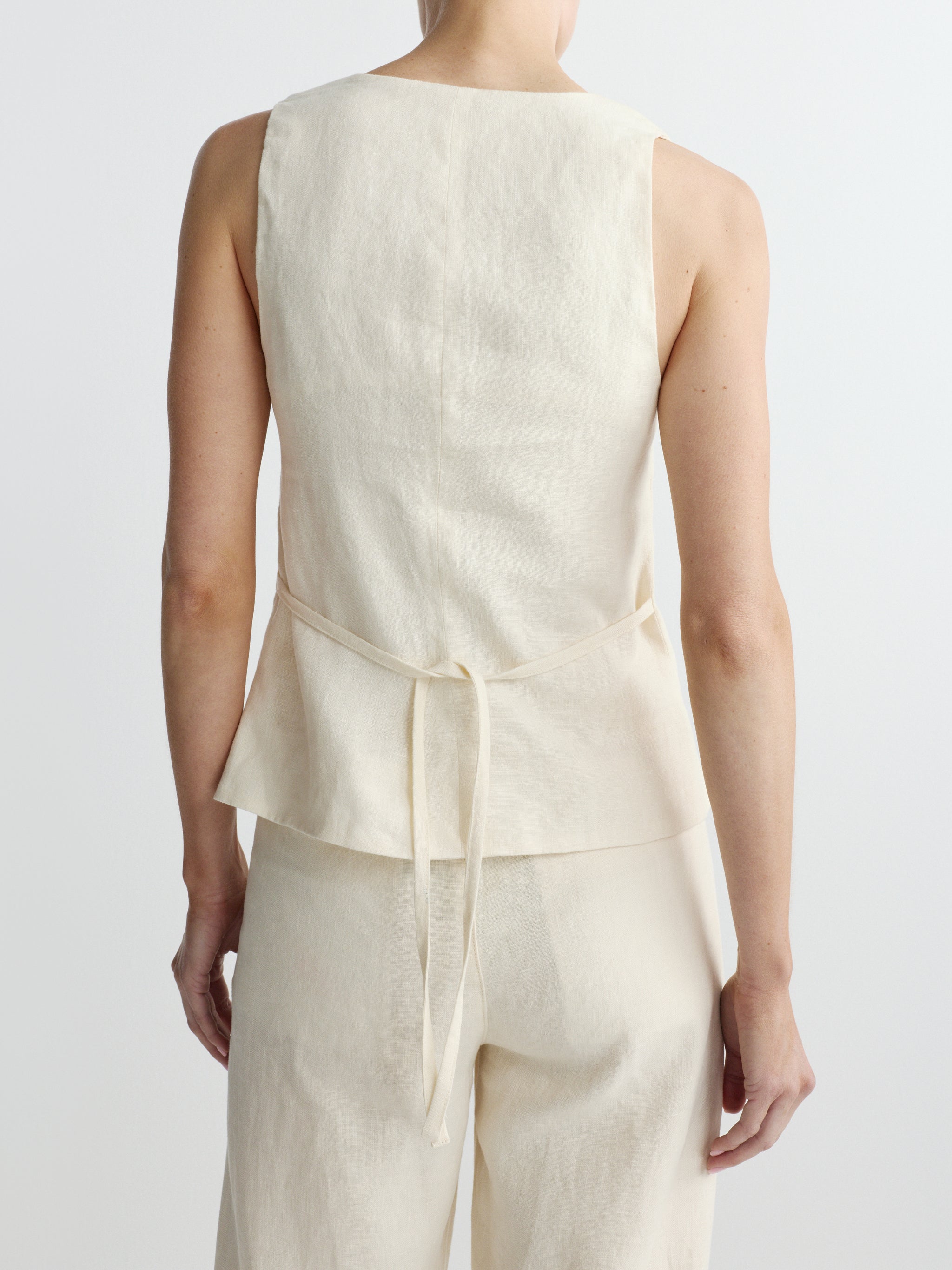 Mona Vest | Crema Linen