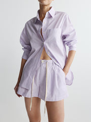 Faye Oversized Shirt | Lilac Stripe