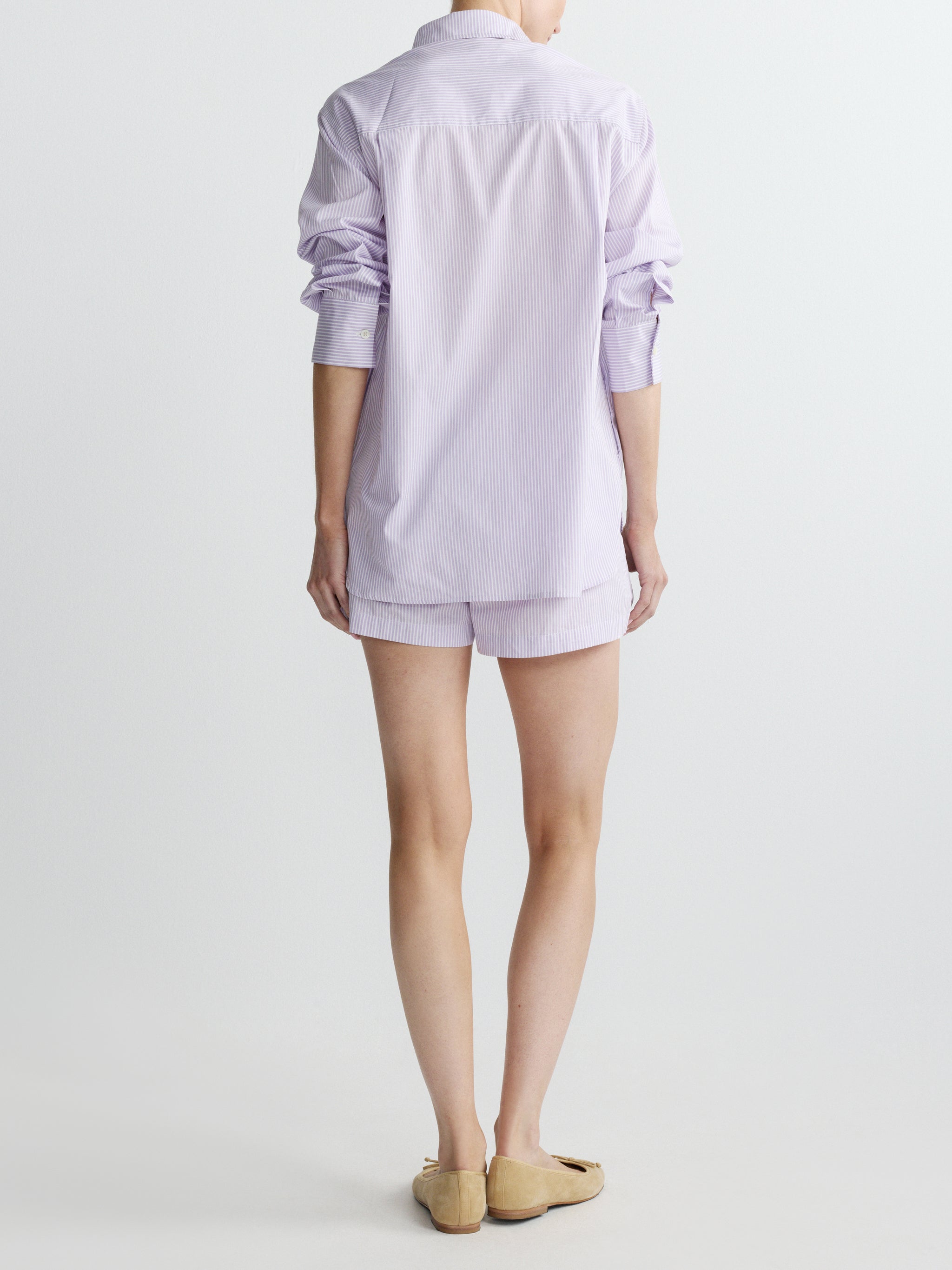 Faye Oversized Shirt | Lilac Stripe