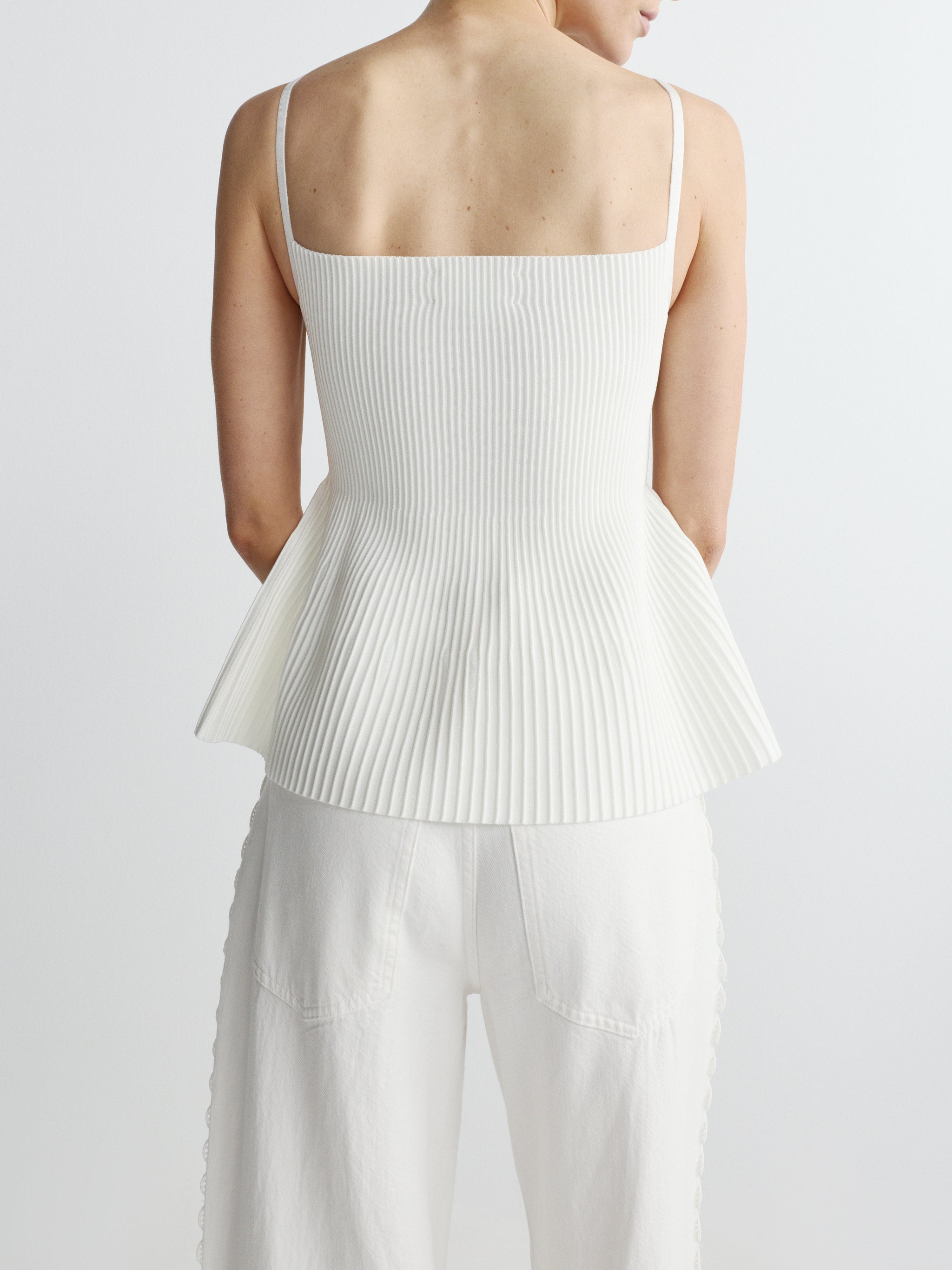 Peplum Tank Instasculpt™ Rib | White