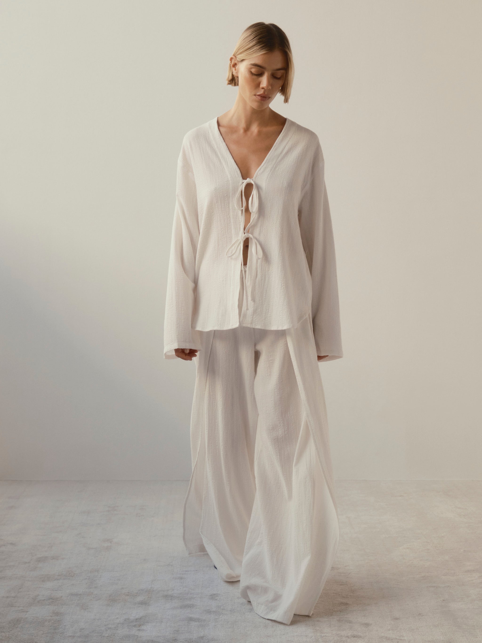 Palazzo Pant | White Gauze