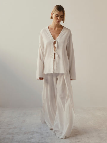 Palazzo Pant | White Gauze | DL1961 Premium Denim