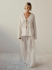 Palazzo Pant | White Gauze