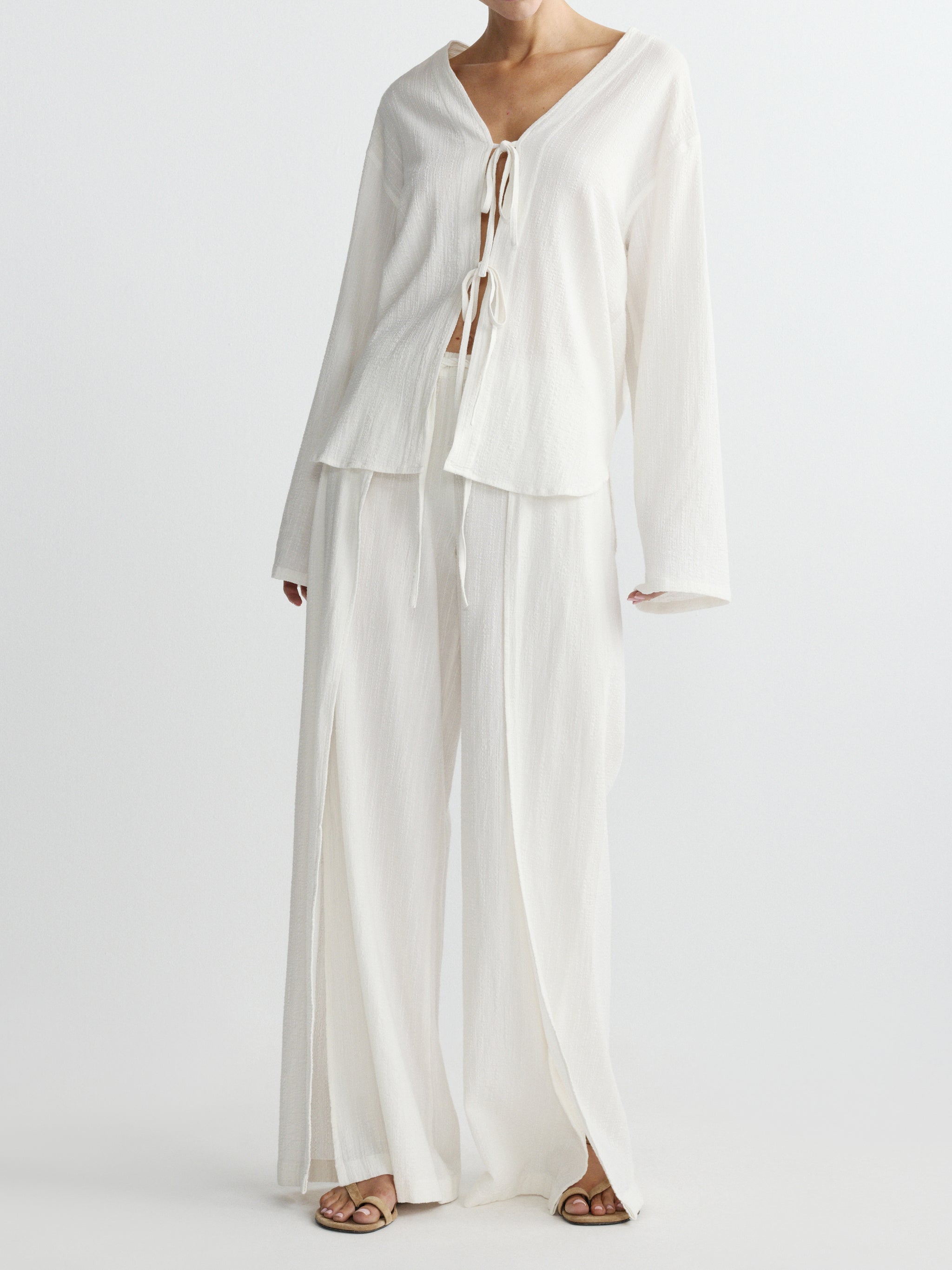 Palazzo Pant | White Gauze
