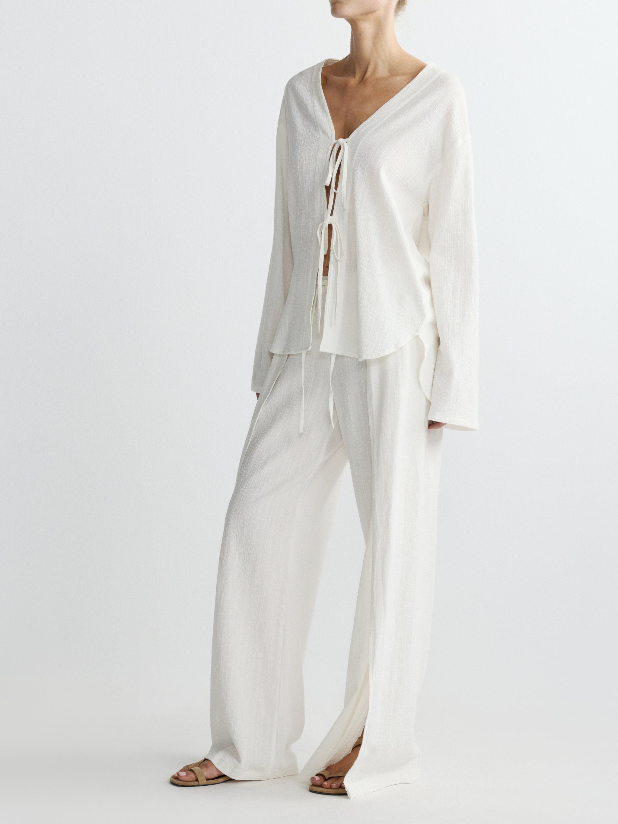 Palazzo Pant | White Gauze