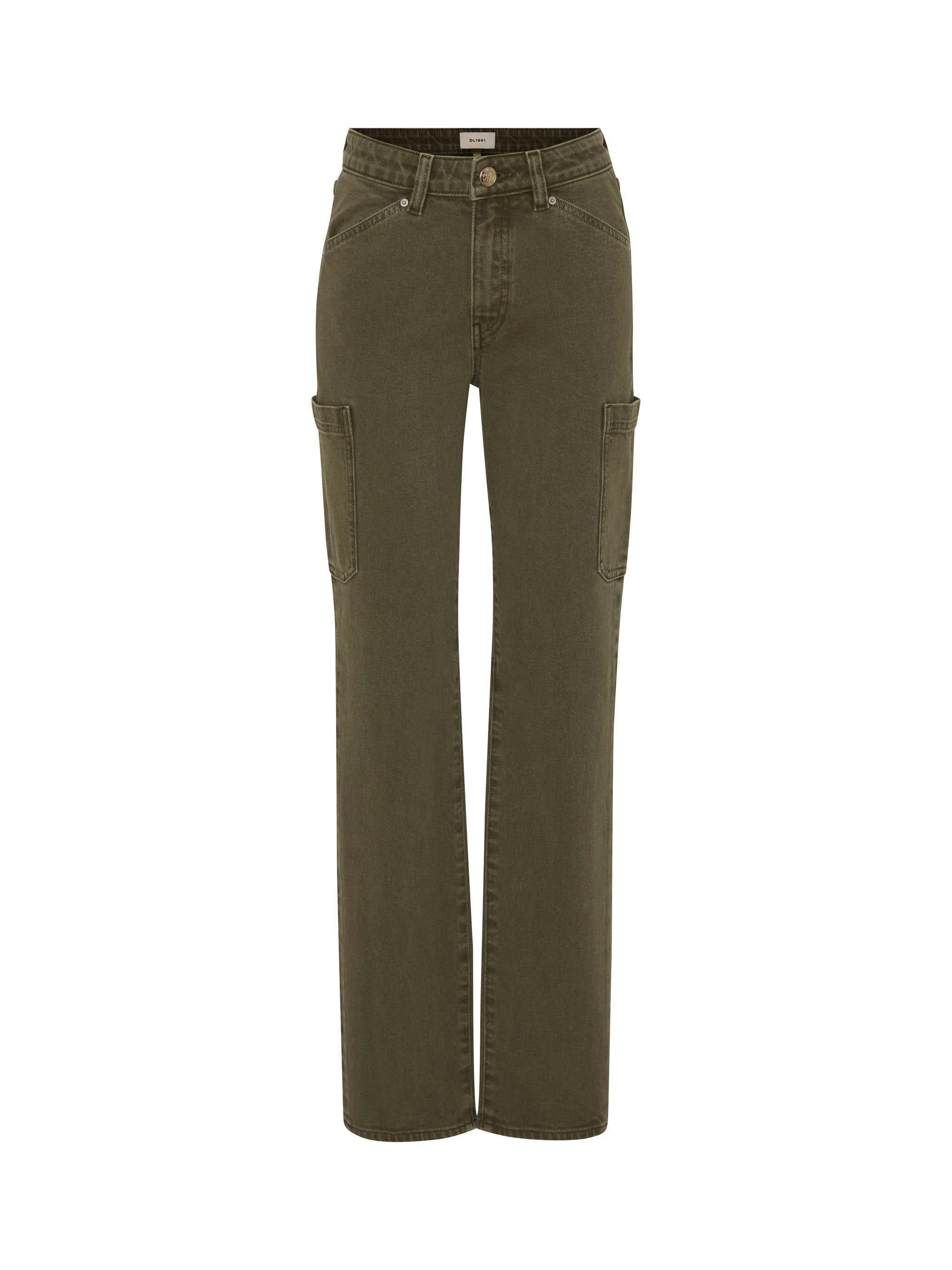 Devon Cigarette jeans in Pine, ghost-mannequin product shot on white, front view.