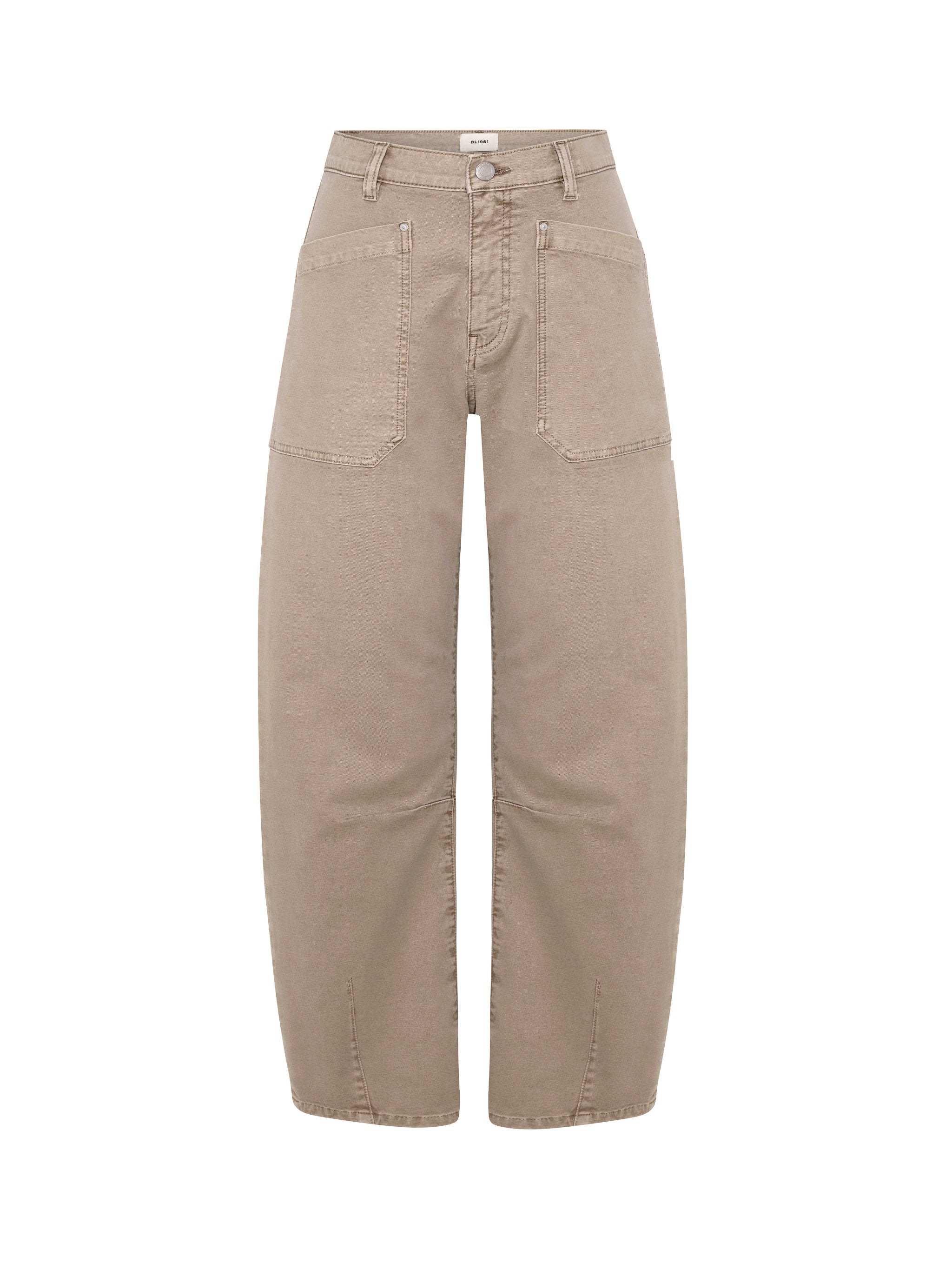 Bilie Easy Barrel jeans in Desert, ghost-mannequin product shot on white, front view.