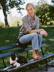 x Olympia Addison Overshirt | Navy Prince Check