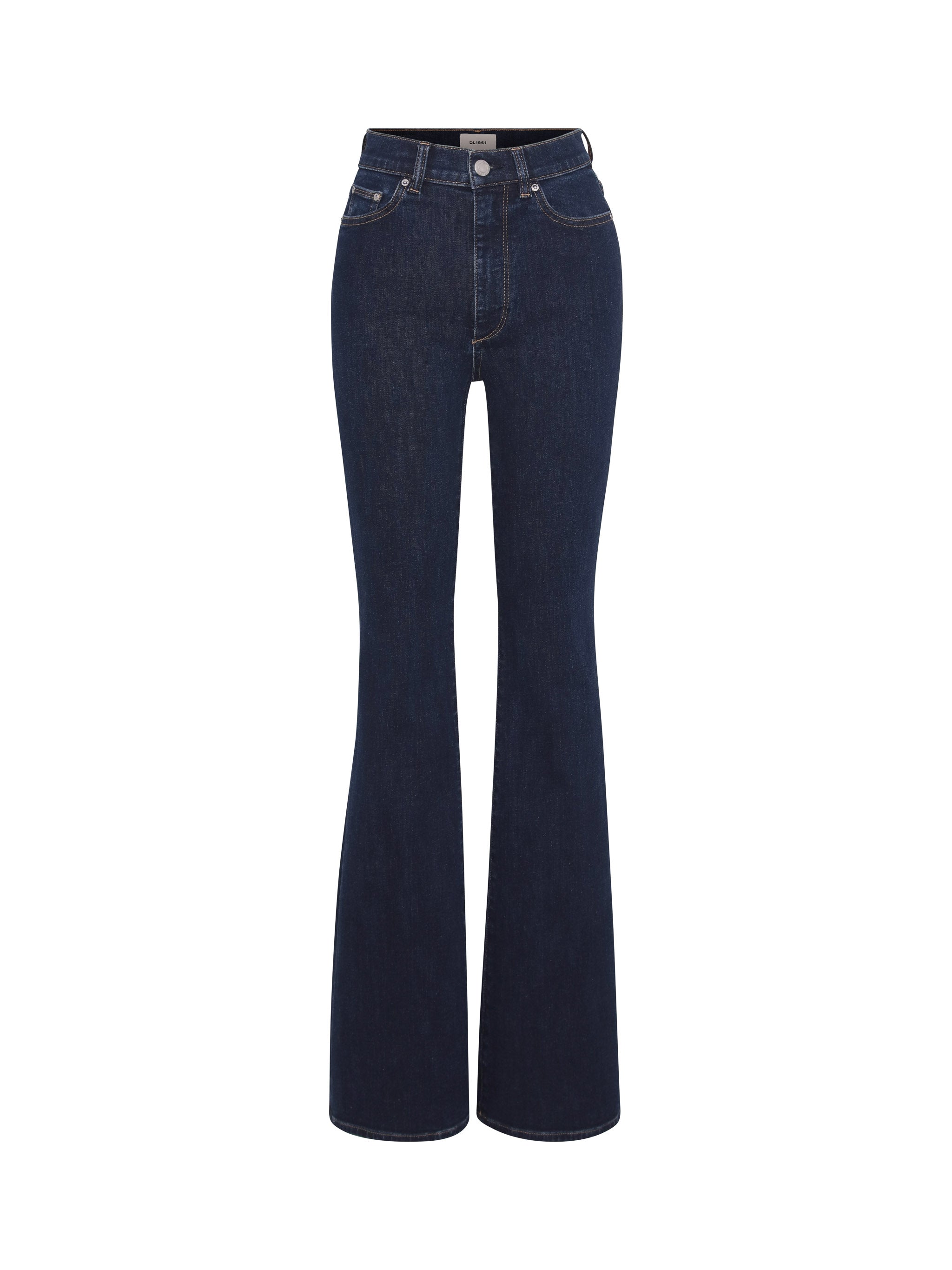Bridget Boot jeans in Night Out, 33-inch, ghost-mannequin product shot on white, front view.