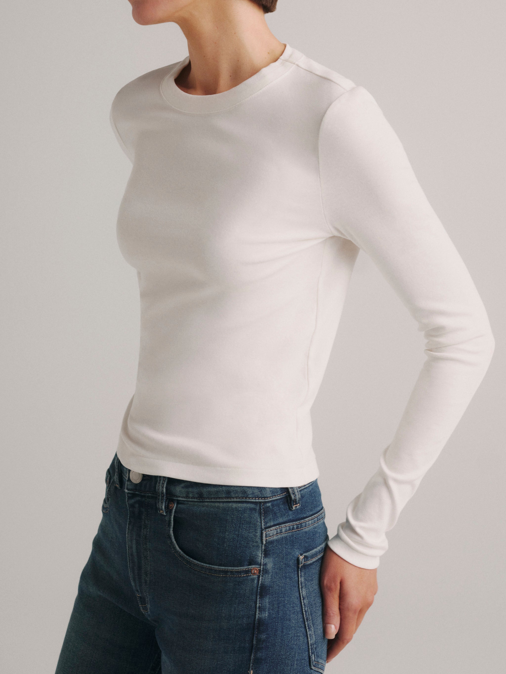 Shrunken Tee Long Sleeve | White