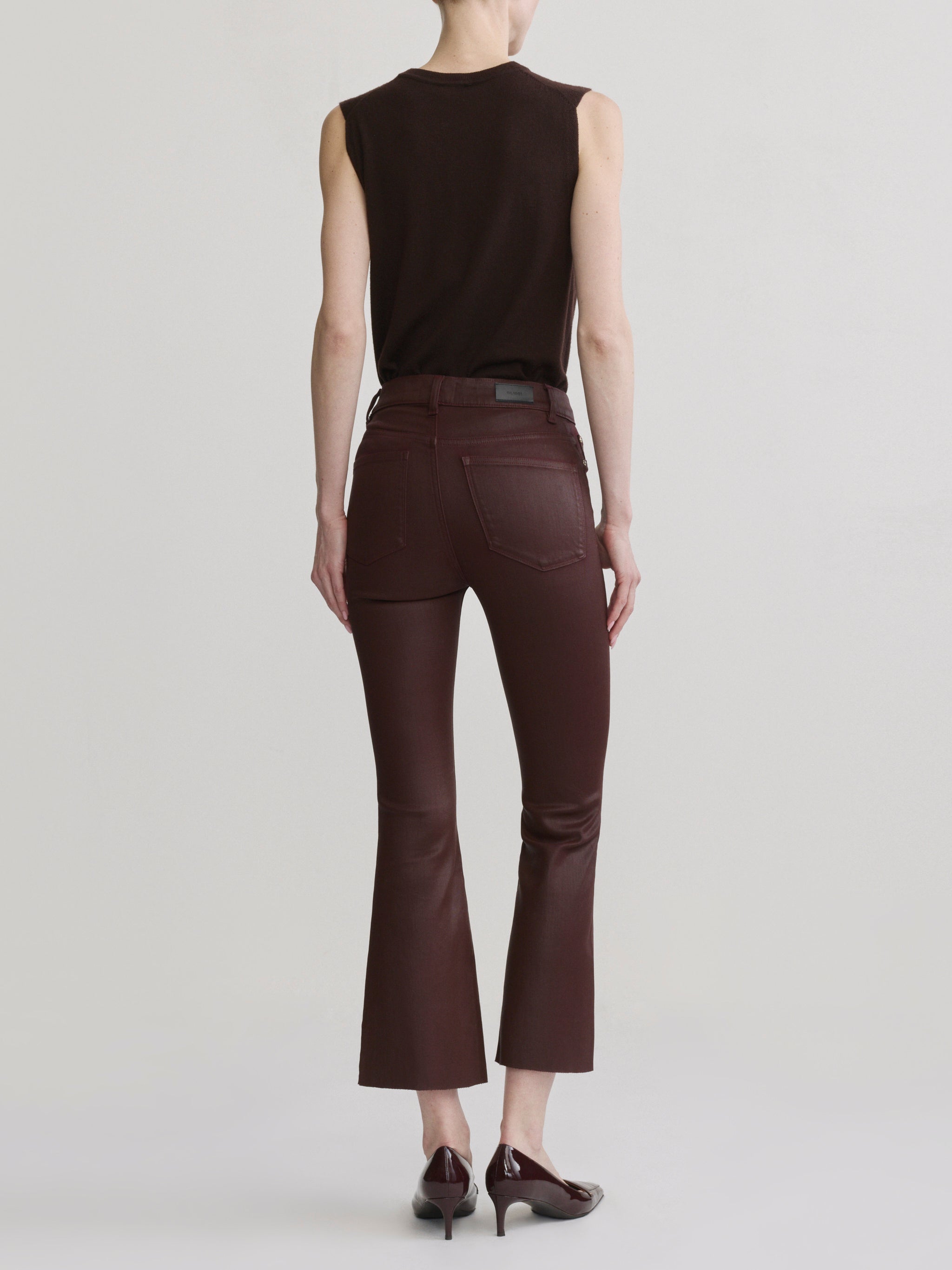 Bridget Bootcut High Rise Instasculpt™ Crop Jeans | Vin Rouge Coated