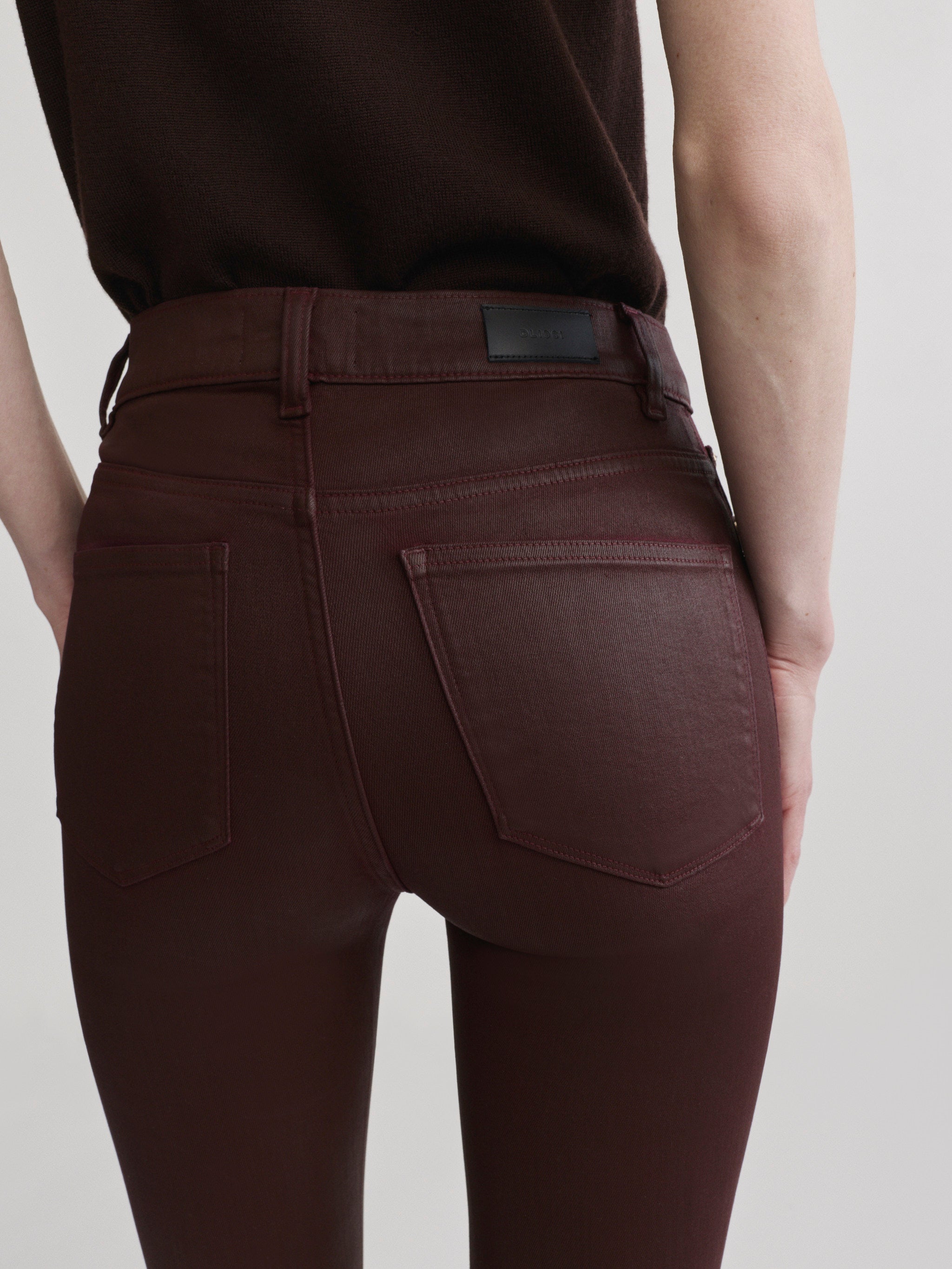 Bridget Bootcut High Rise Instasculpt™ Crop Jeans | Vin Rouge Coated
