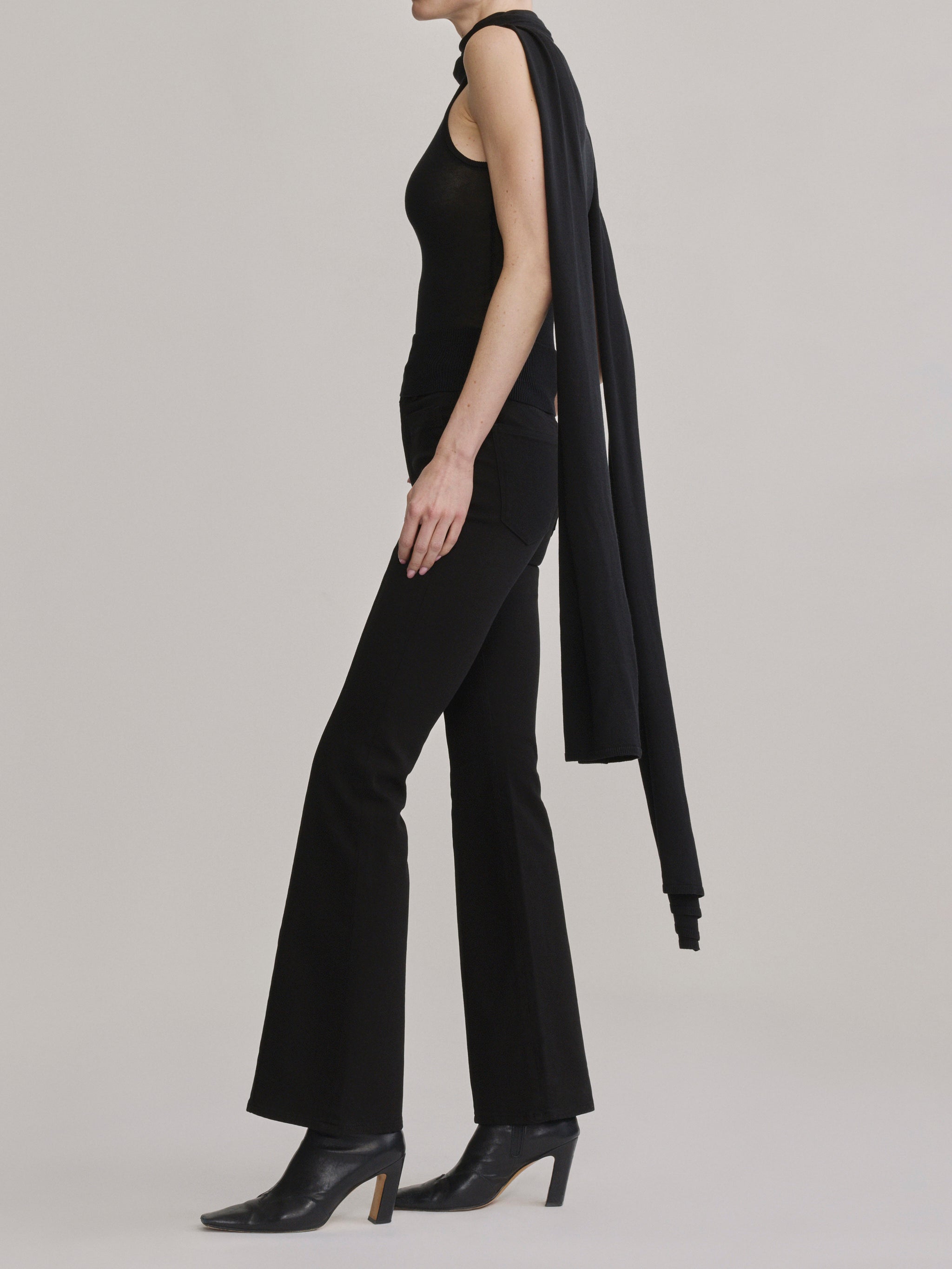Scarf Tie Top | Black