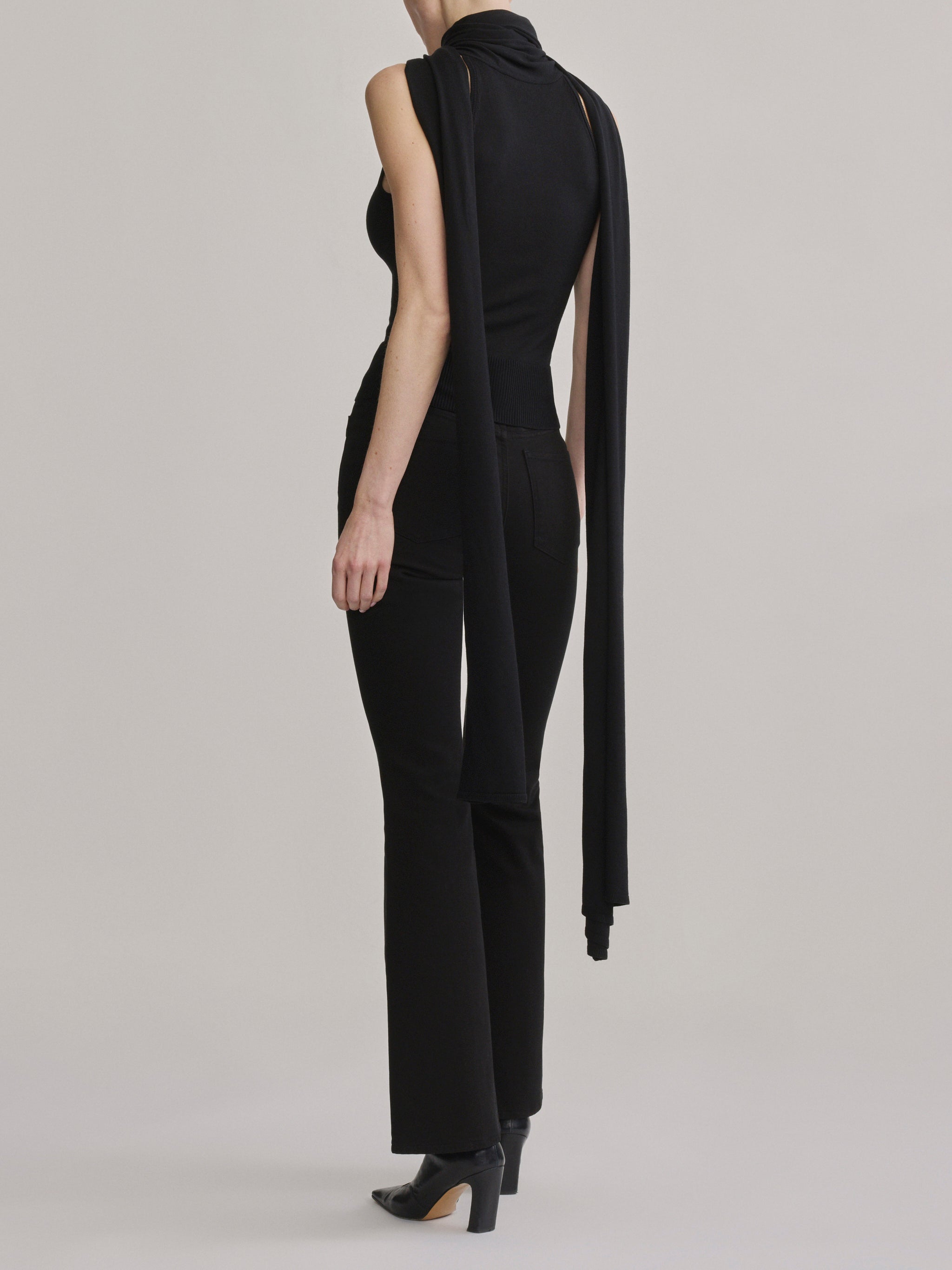Scarf Tie Top | Black