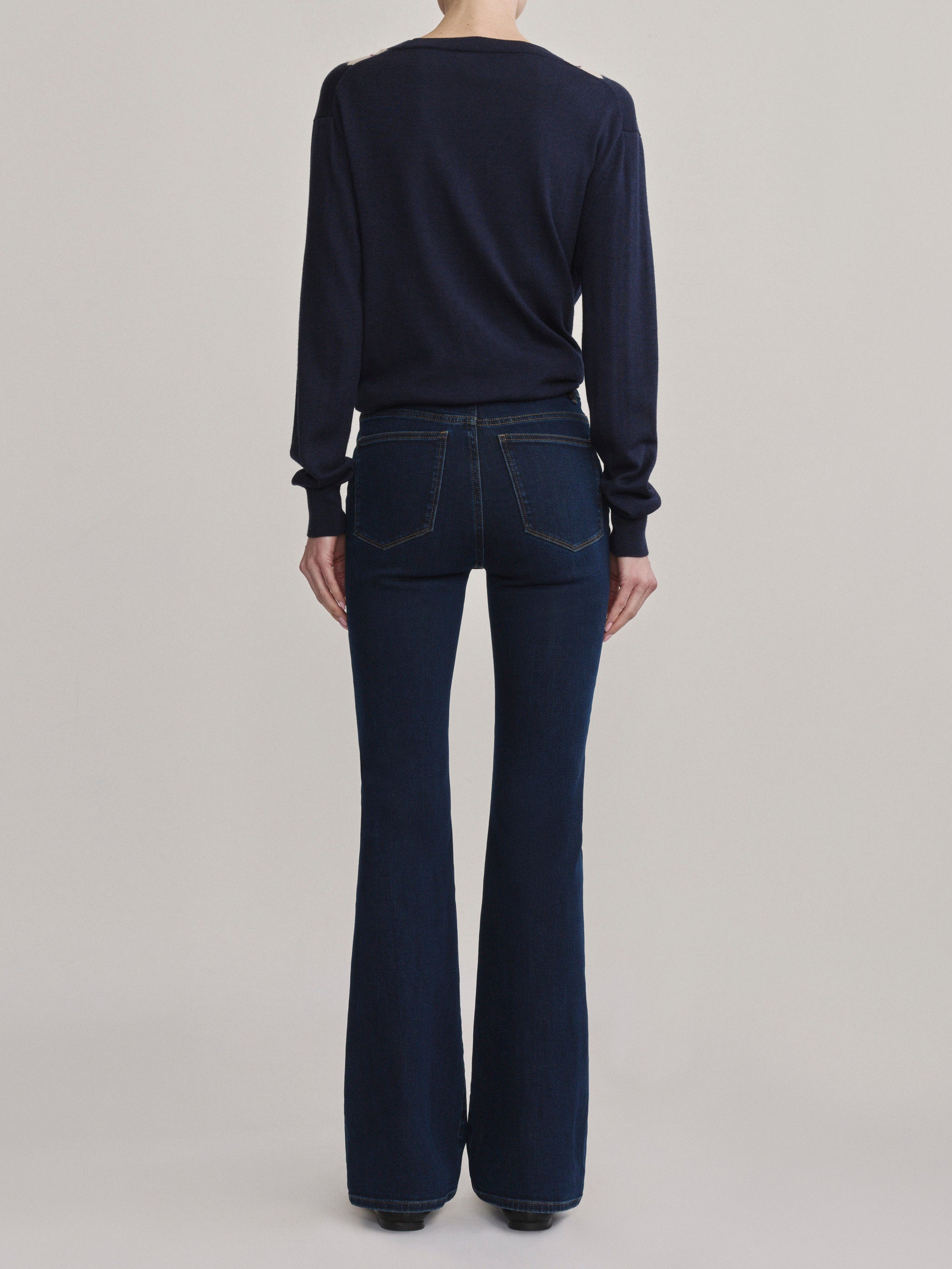 V-Neck Cardigan | Navy Argyle