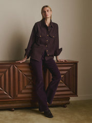 Addison Overshirt | Malbec Houndstooth