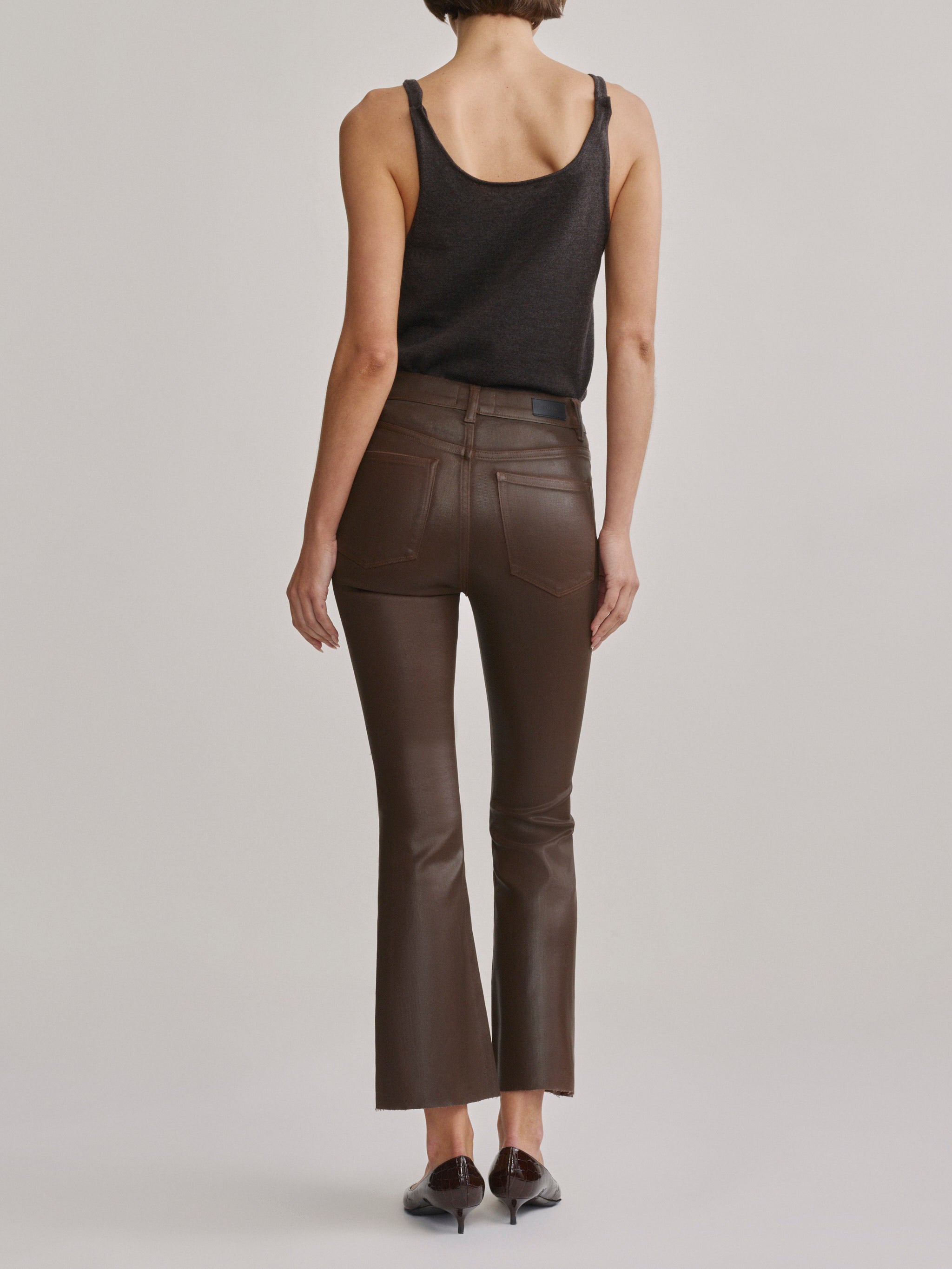 Bridget Bootcut High Rise Instasculpt™ Crop Jeans | Brownstone Coated