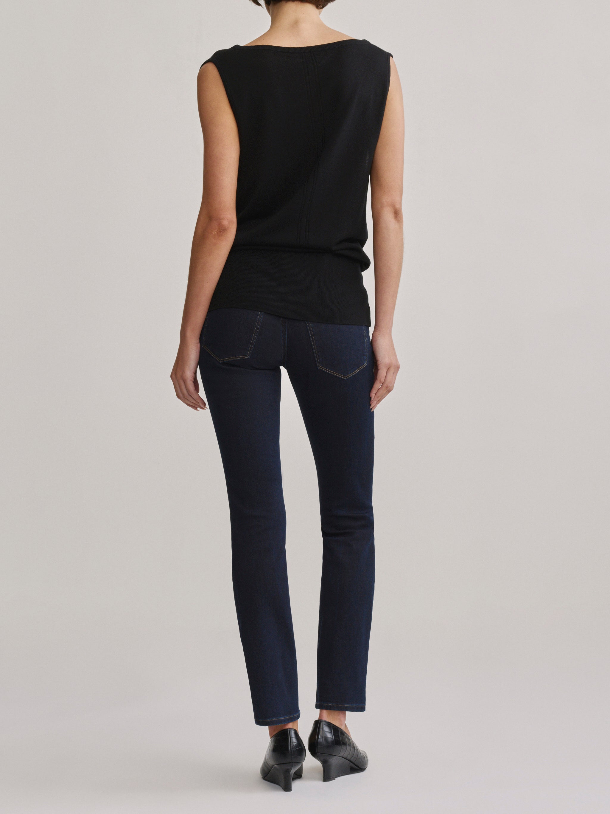 Cowl Neck Knit Top | Black