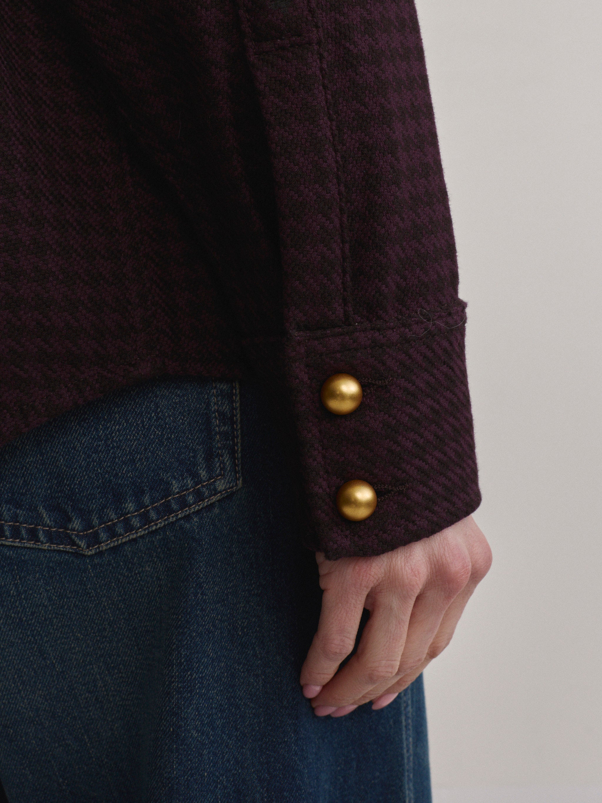 Addison Overshirt | Malbec Houndstooth
