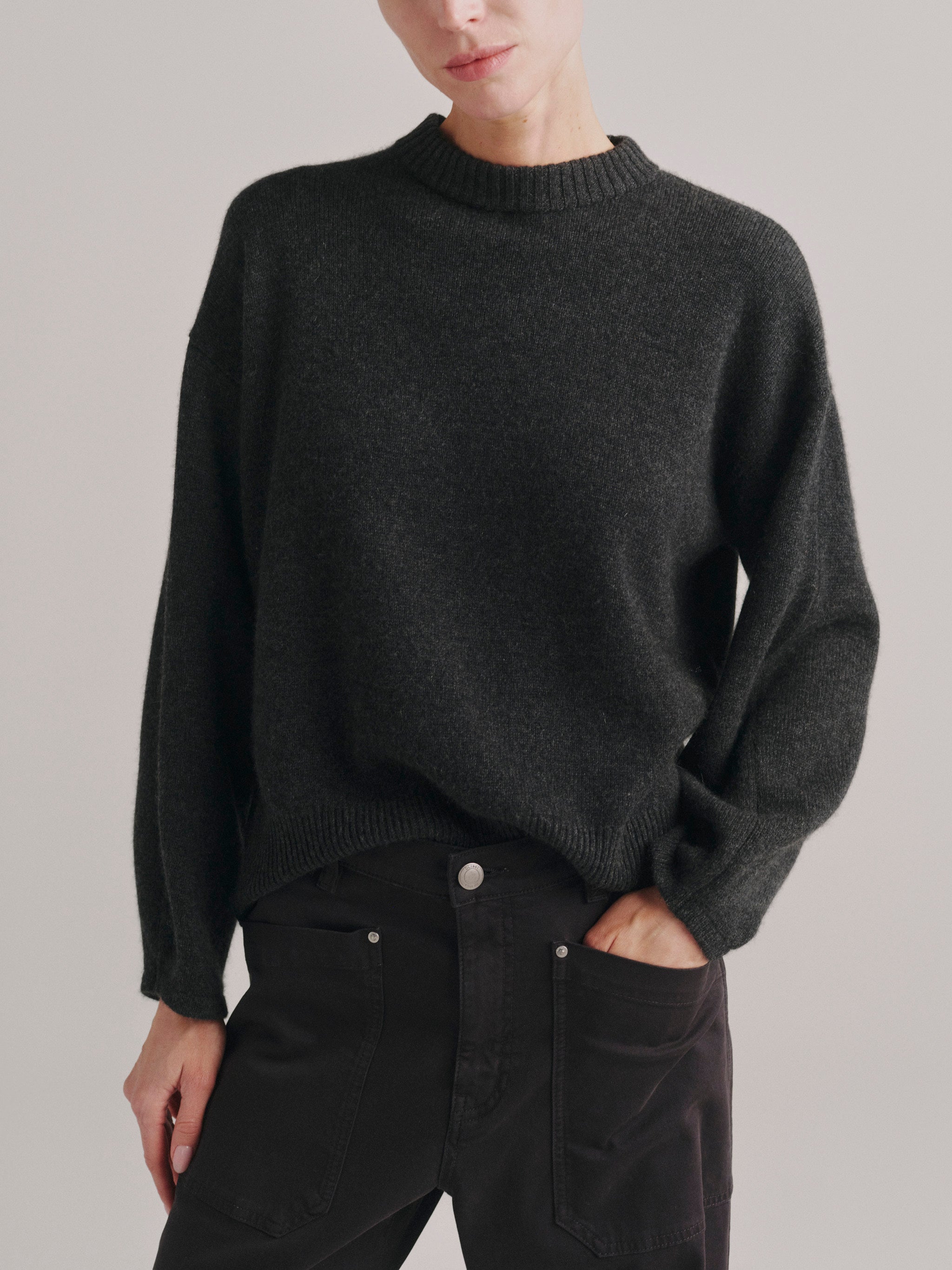 Elise Crewneck Sweater | Charcoal