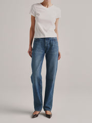 Shrunken Tee: V-Neck | White
