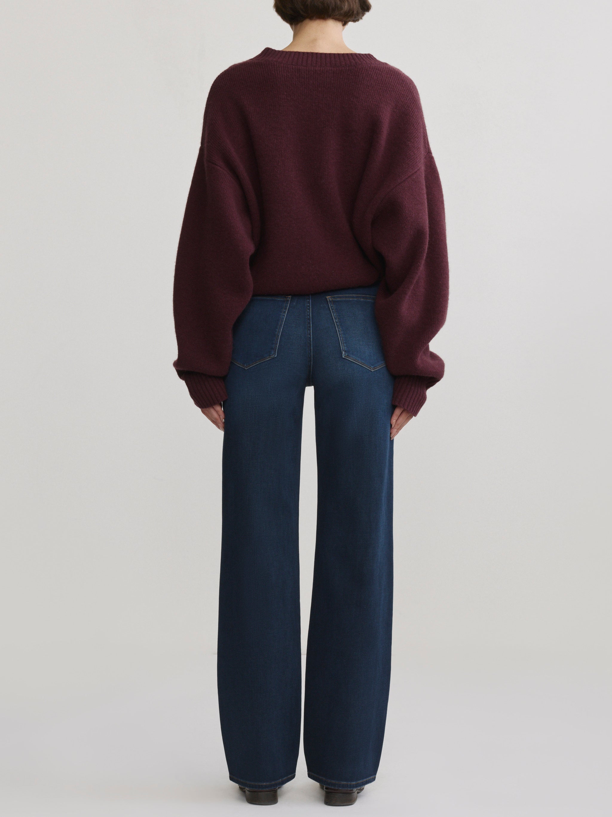 DL1961 Karmine Refined Wide Leg High-Rise Jeans in Newport Softwear — back view
