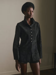 Maria Suede Jacket | Black Suede