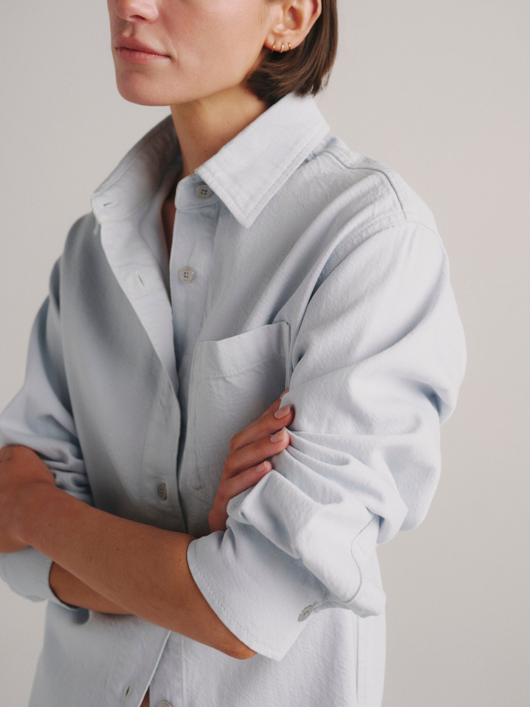Faye Oversized Shirt | Mystique Blue Aura