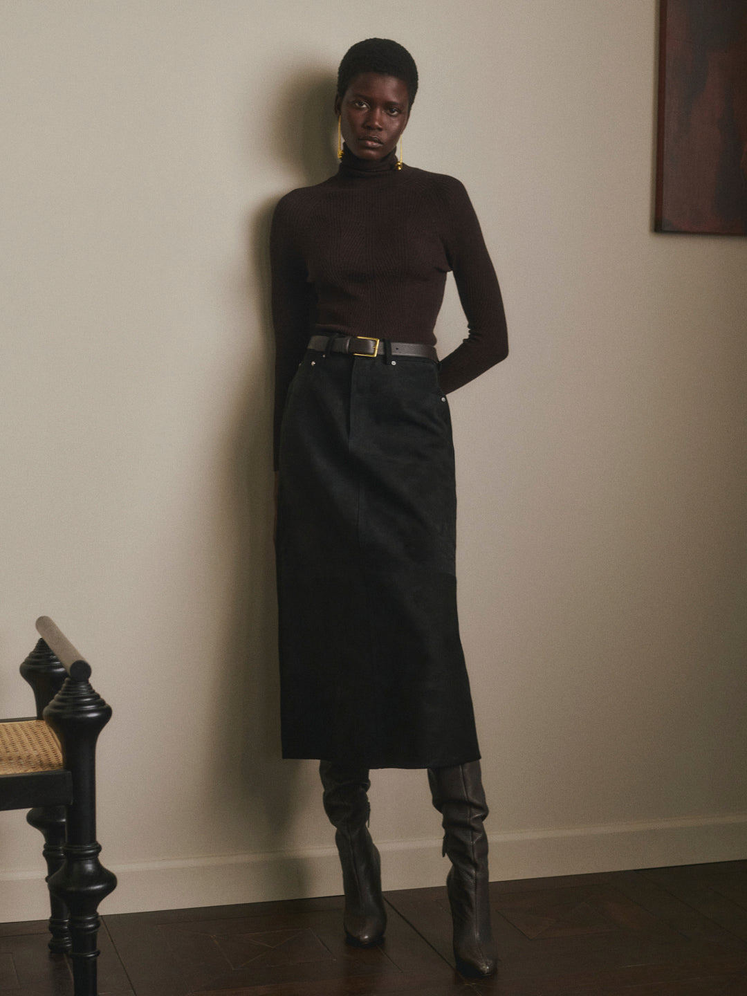 Raglan Sleeve Turtleneck Sweater | Brunette