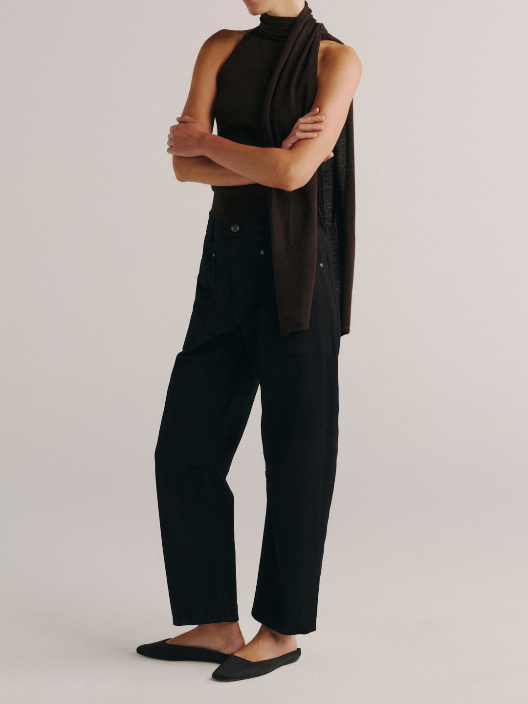 Bow Tie Knit Top | Brunette