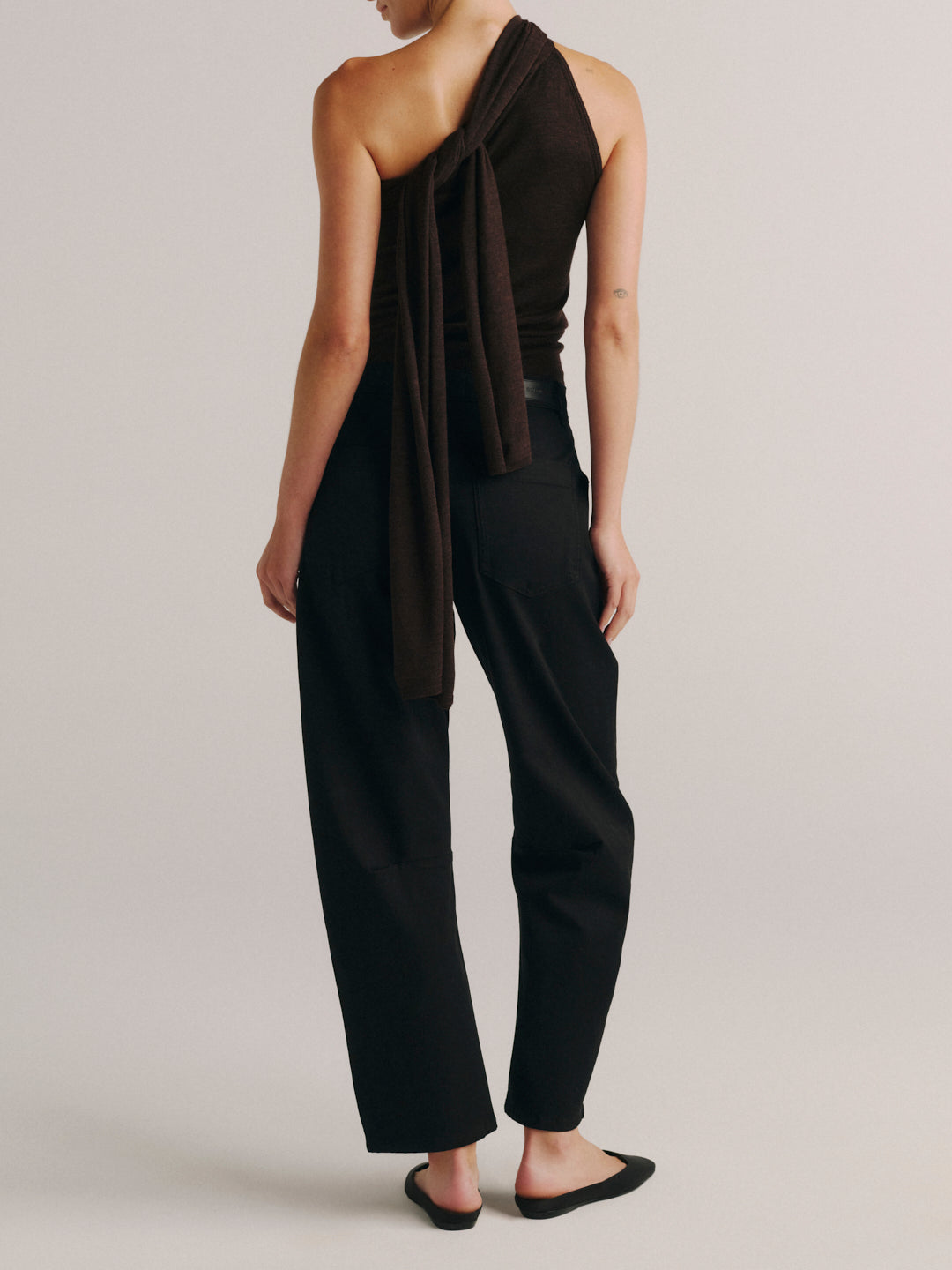 Bow Tie Knit Top | Brunette