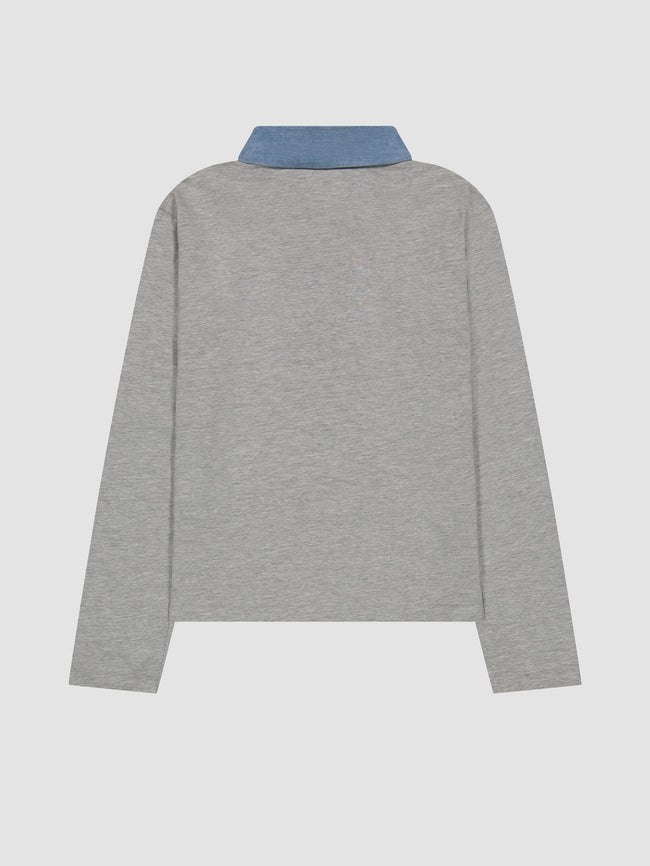 Polo Shirt Long Sleeve | Heather Grey