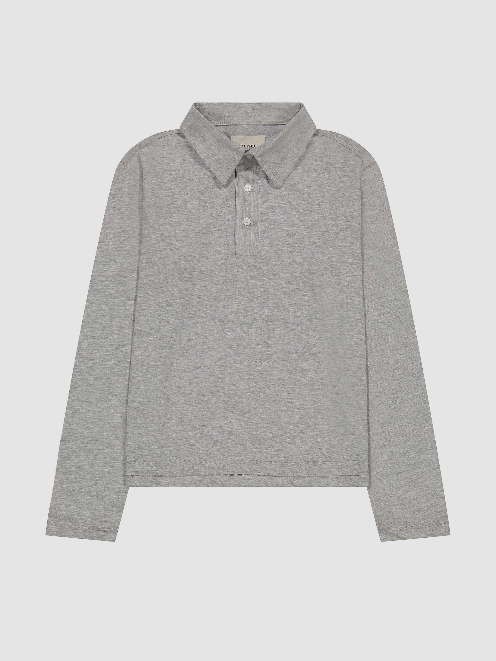 Polo Shirt Long Sleeve | Heather Grey